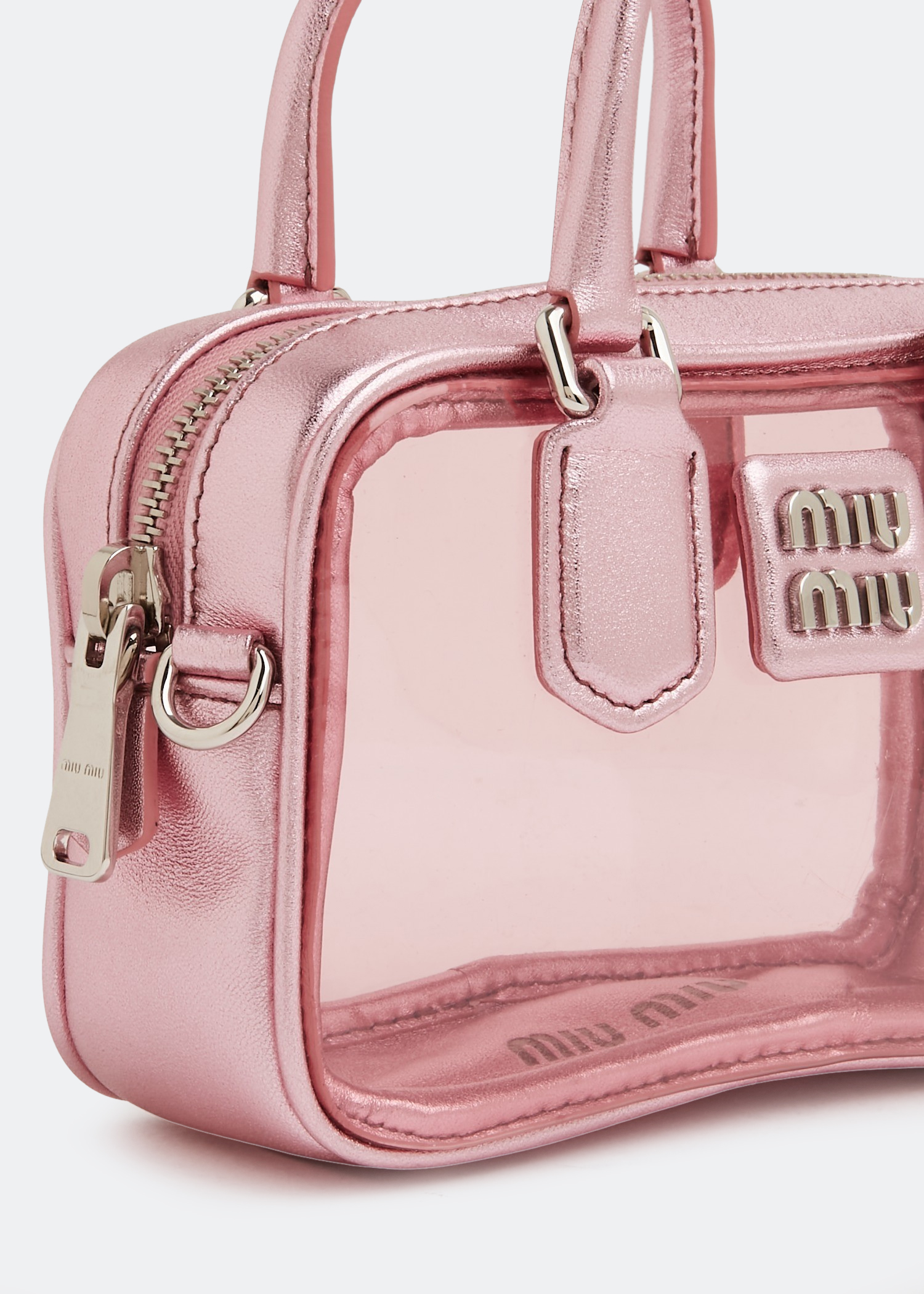 PVC top handle mini bag, Pink