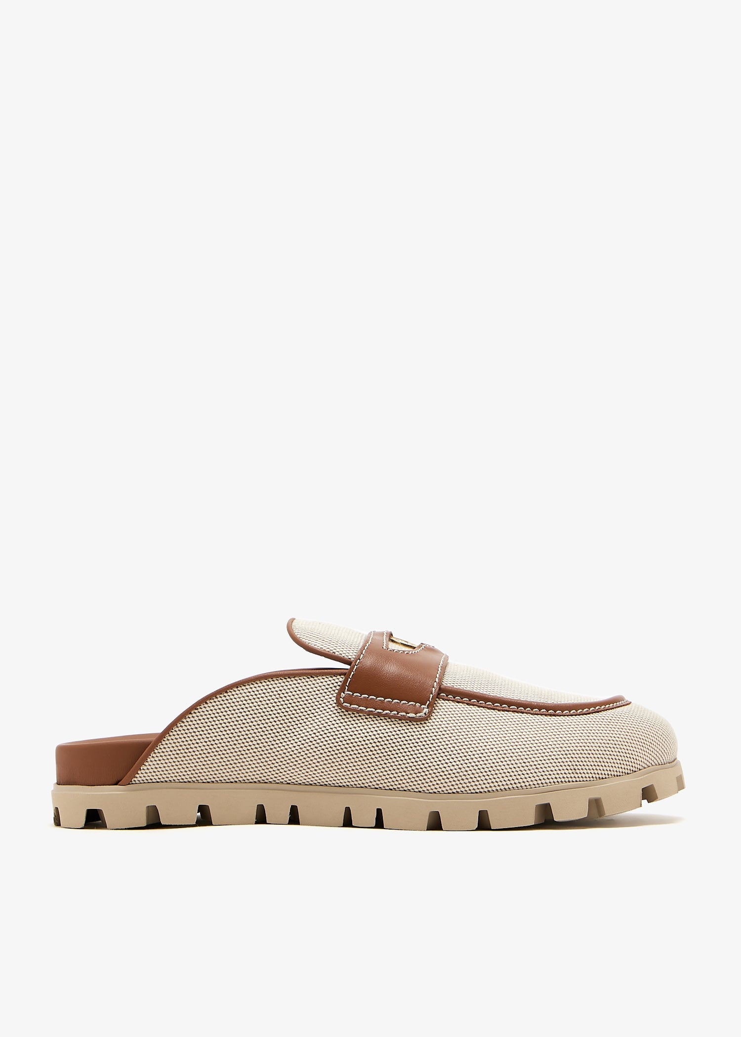 Canvas and leather mules, Beige
Canvas and leather mules, Beige
