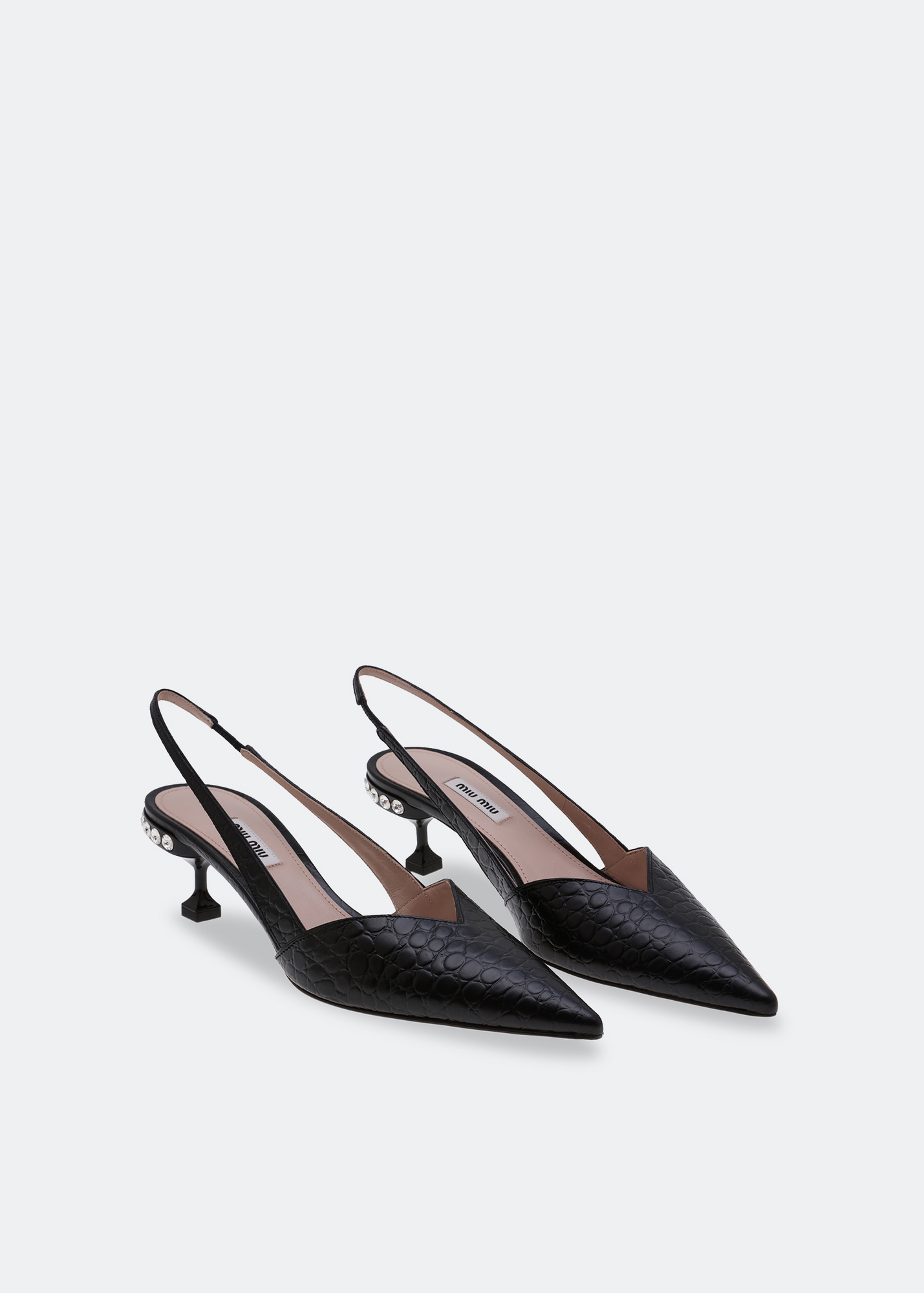 Embellished slingback pumps, Black