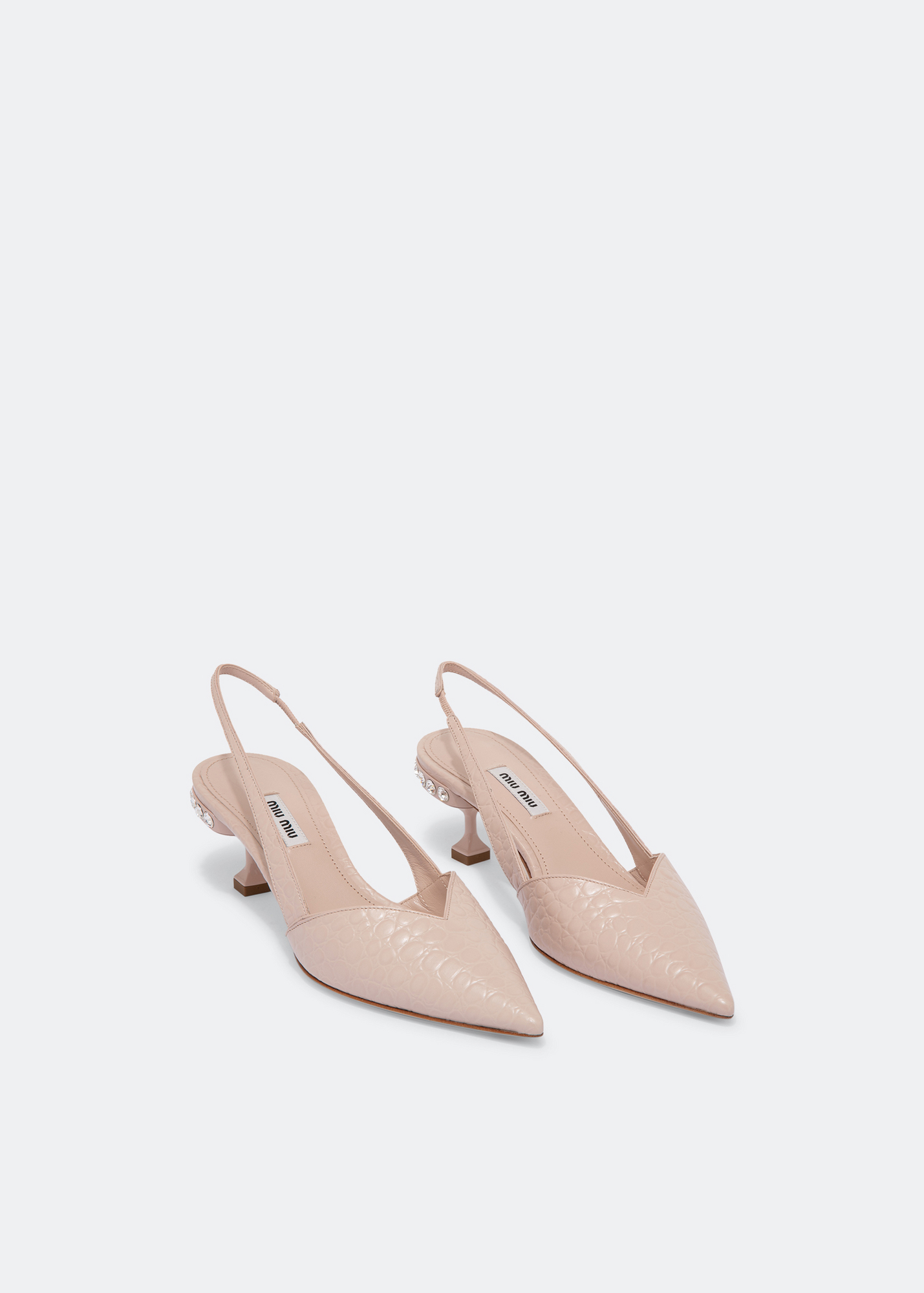 Embellished slingback pumps, Beige