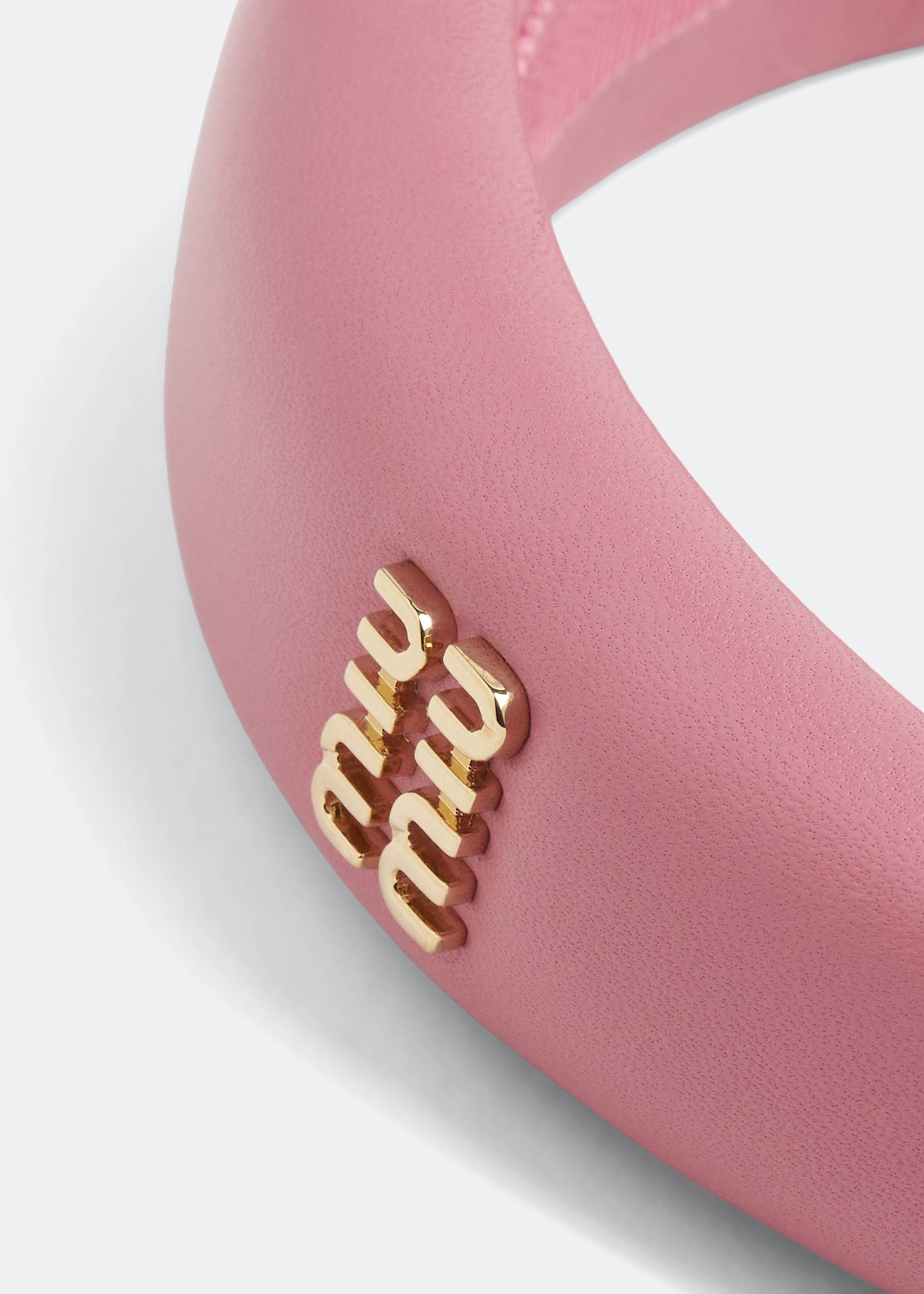 Leather headband, Pink