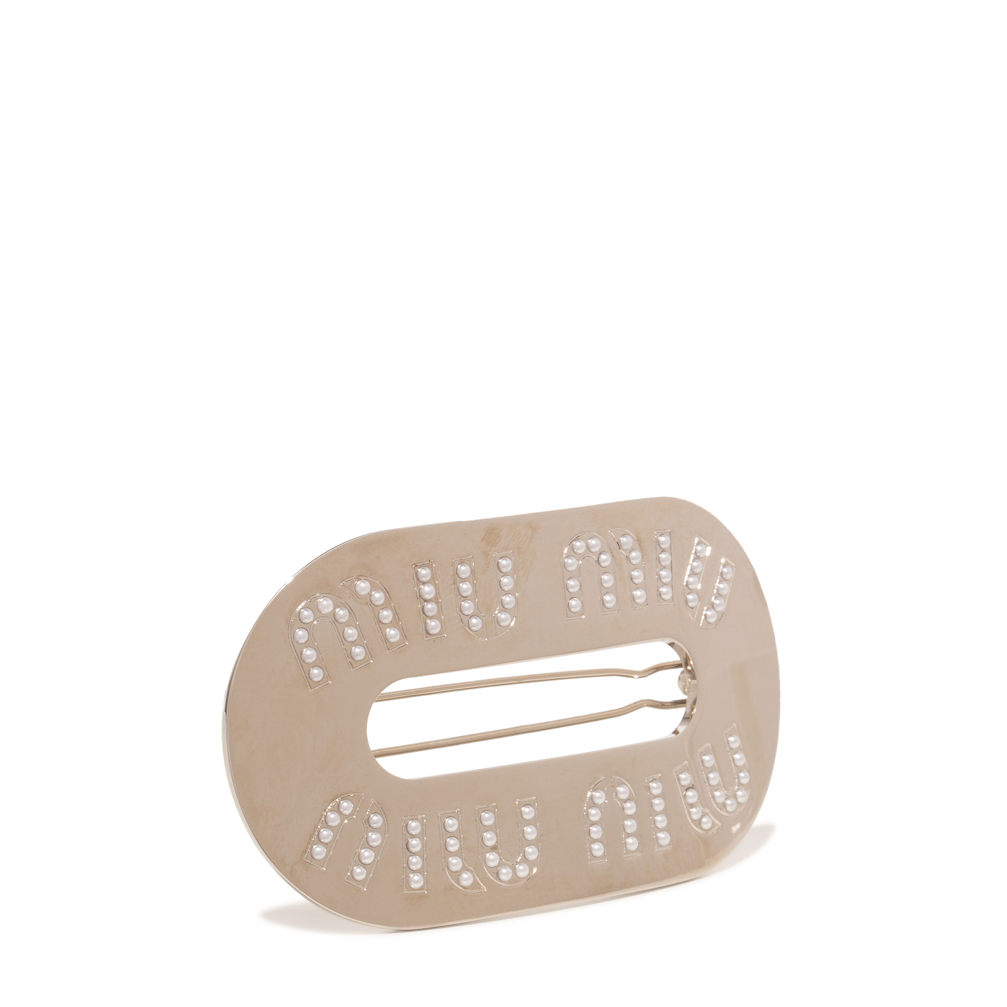 Pearl hair clip, Metallic