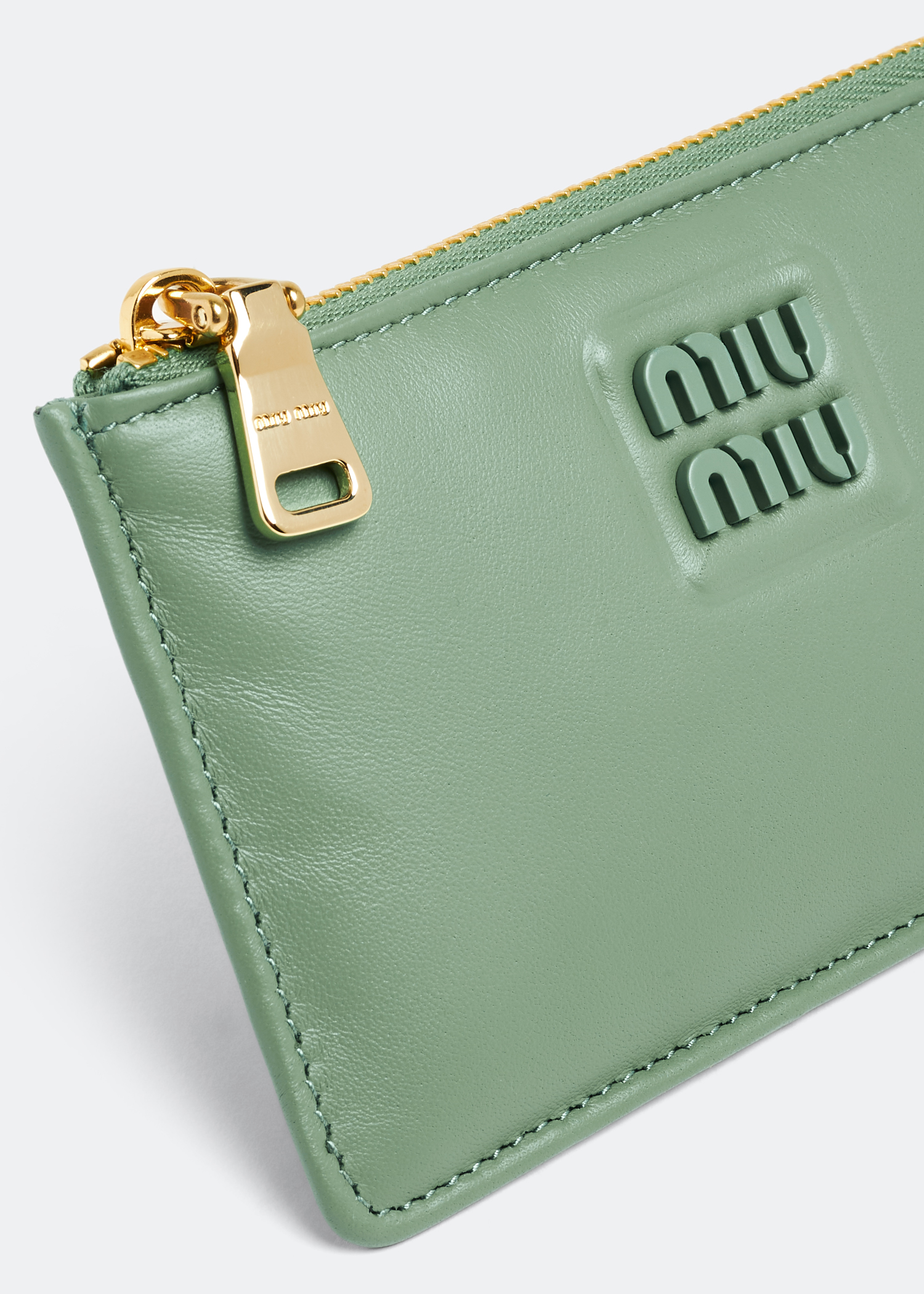 Leather envelope wallet, Green