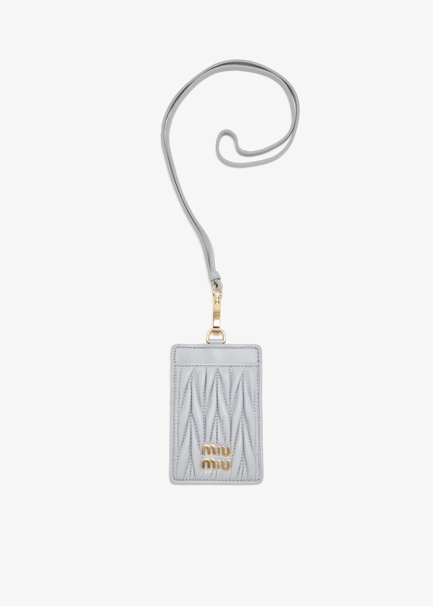 Matelassé nappa leather badge holder, Grey
Matelassé nappa leather badge holder, Grey