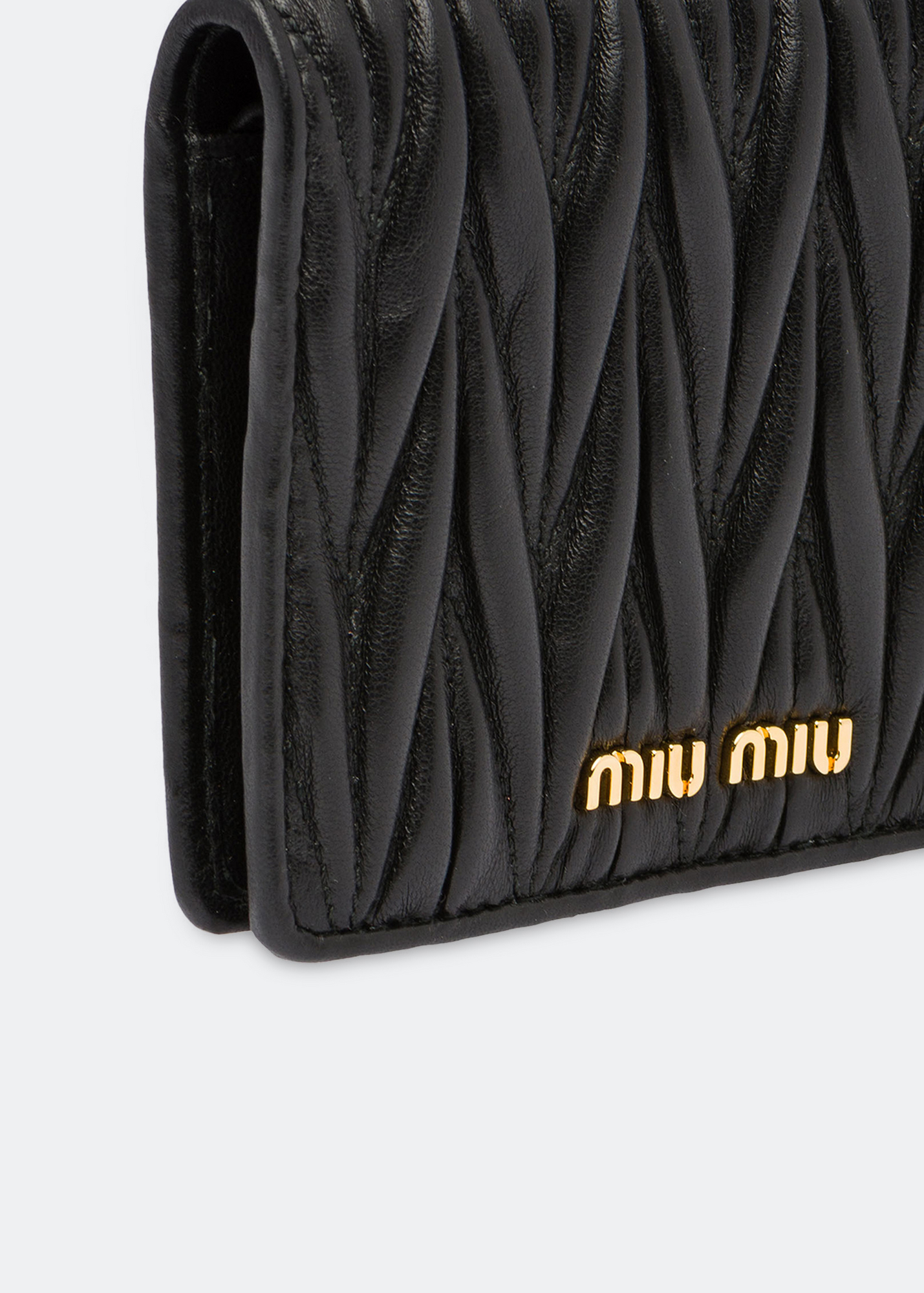 Matelasse leather wallet, Black