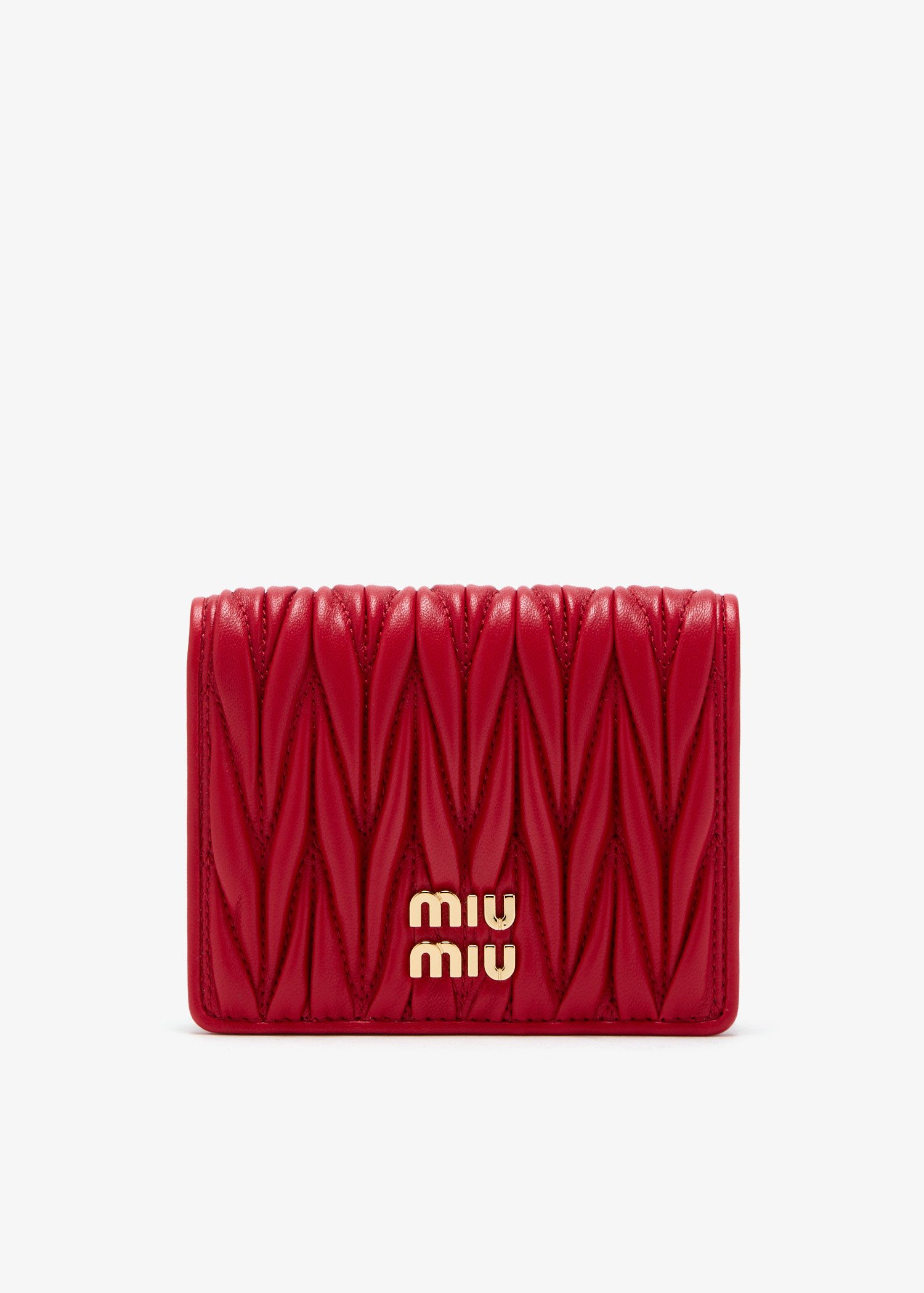 Small matelassé nappa leather wallet, Red
Small matelassé nappa leather wallet, Red
