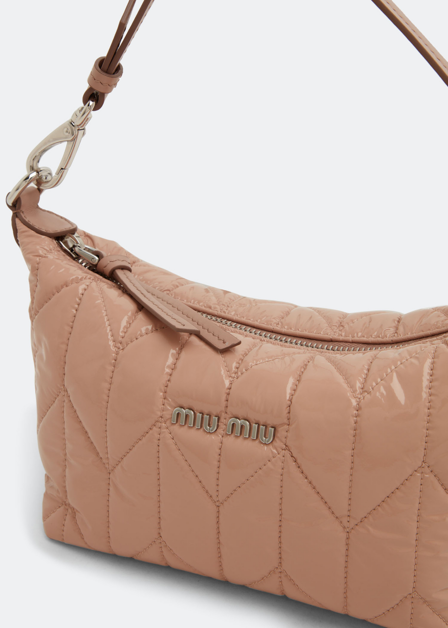 Miu Spirit ciré mini-bag, Beige