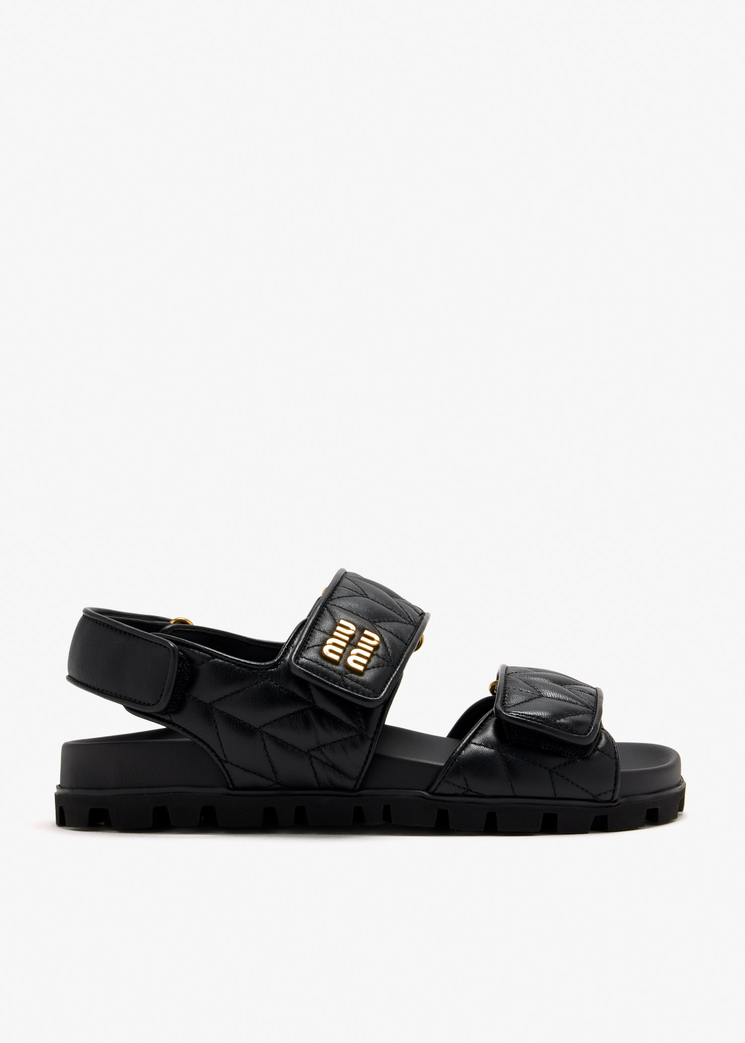 Sporty matelassé sandals, Black
Sporty matelassé sandals, Black