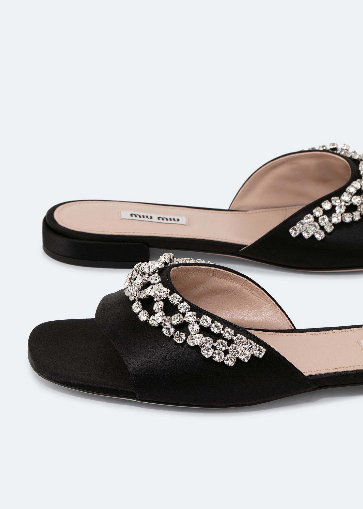 Satin mules, Black