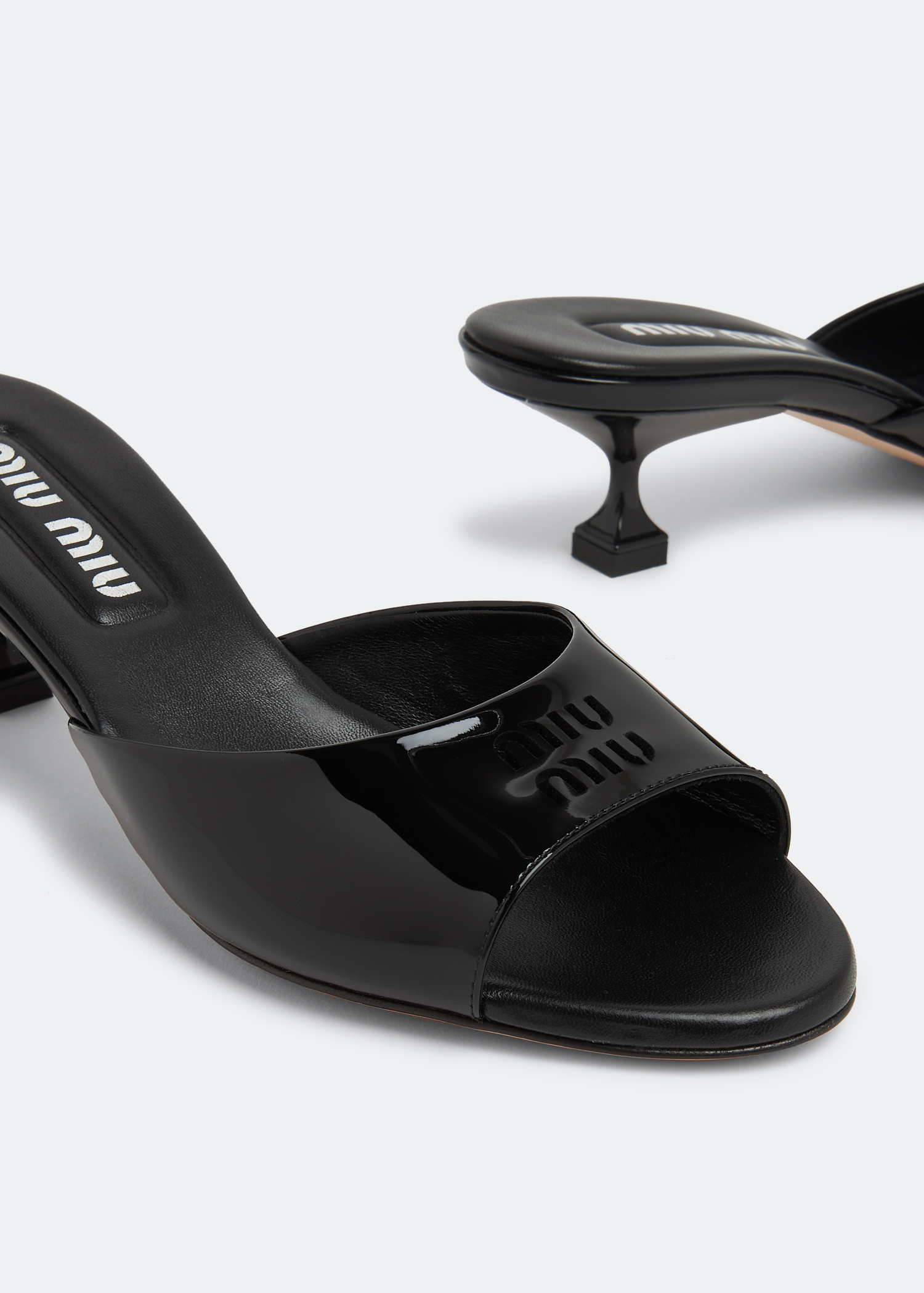 Patent leather sandals, Black