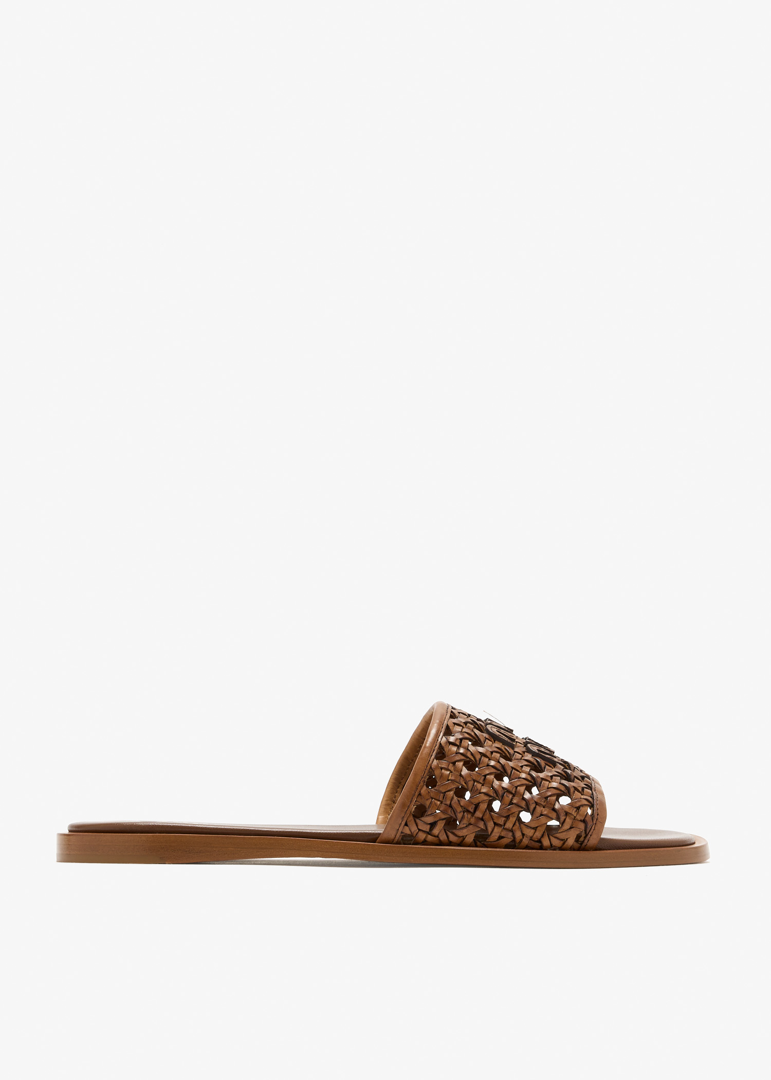 Woven leather slides, Brown
Woven leather slides, Brown