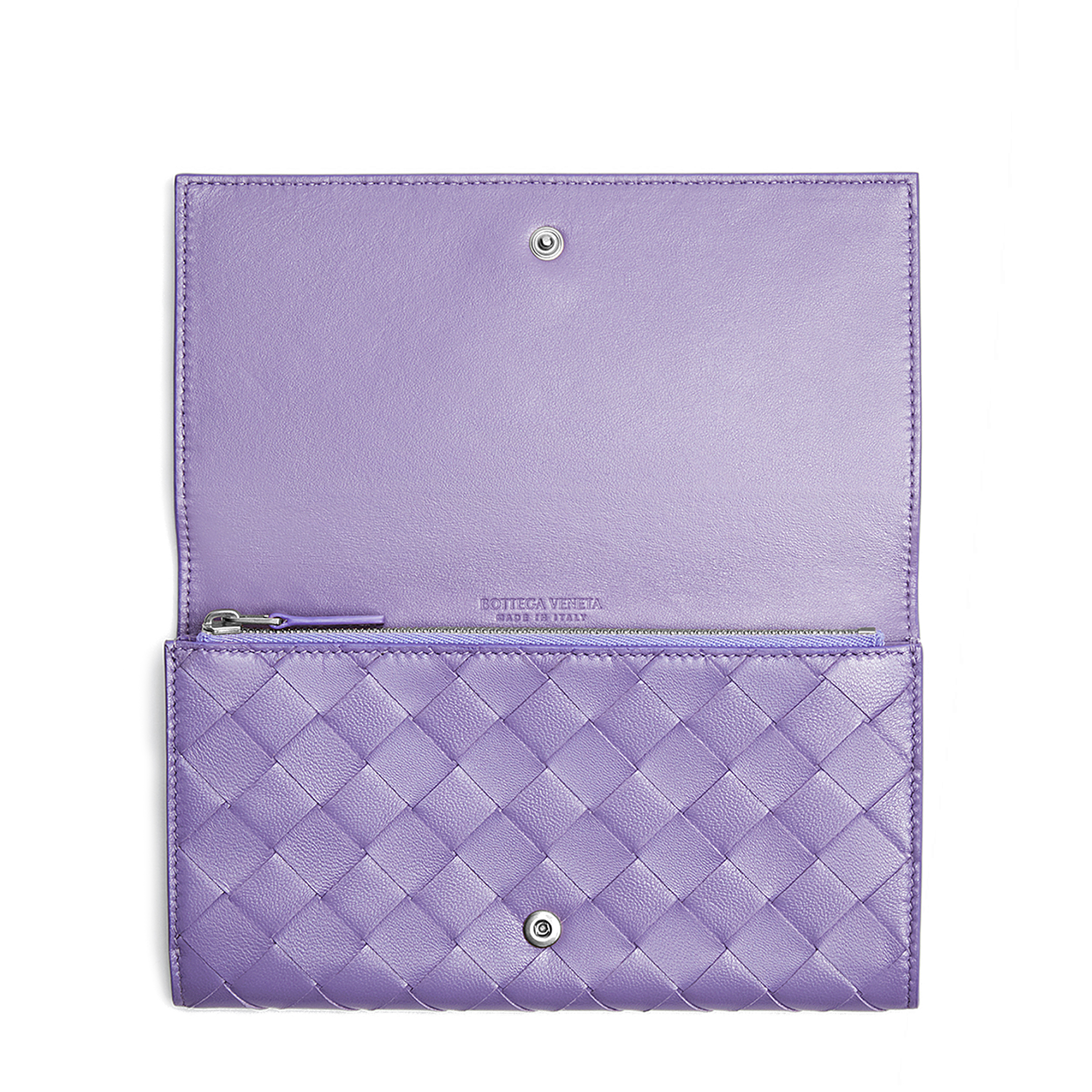 Intrecciato continental wallet, Purple