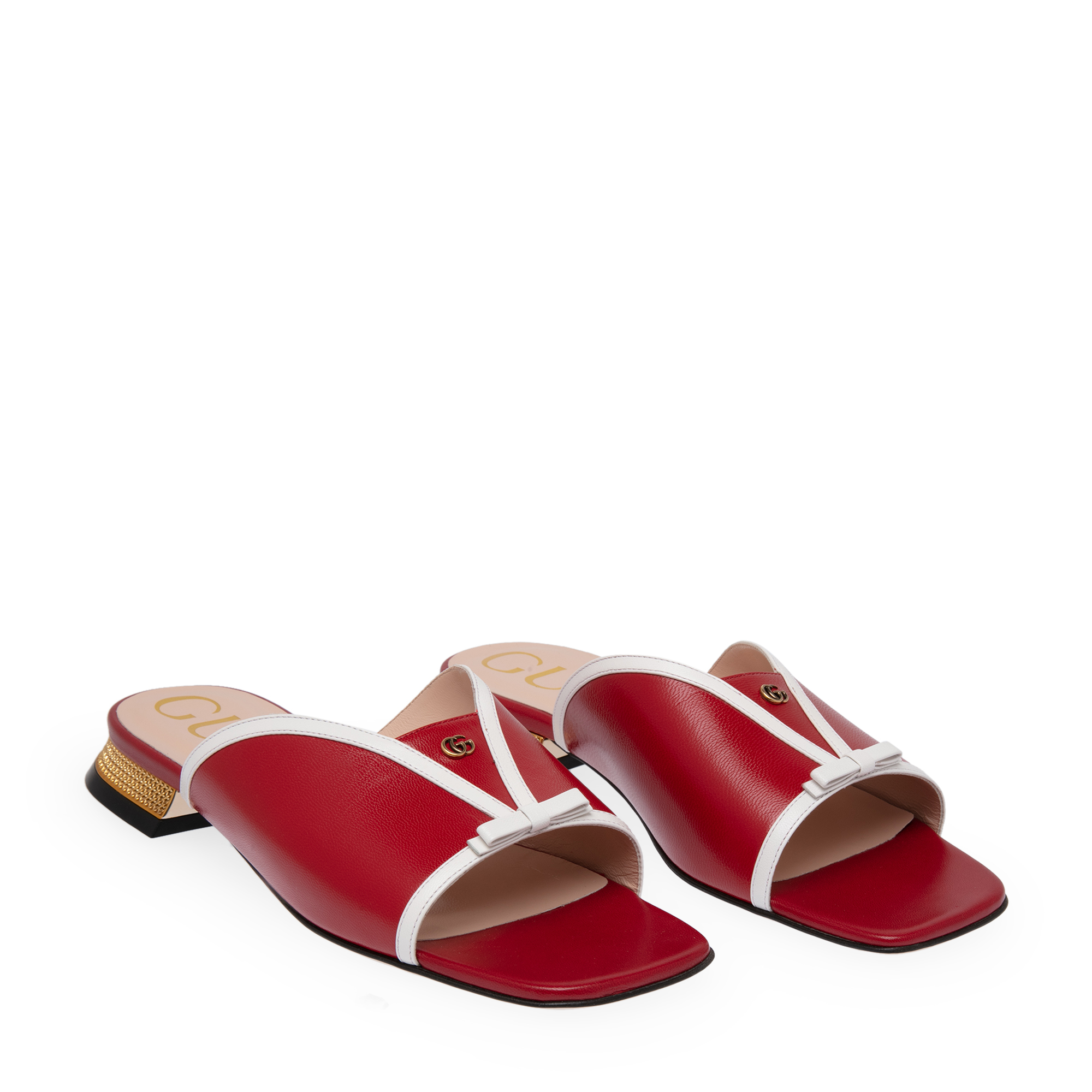 Leather sandals, Red