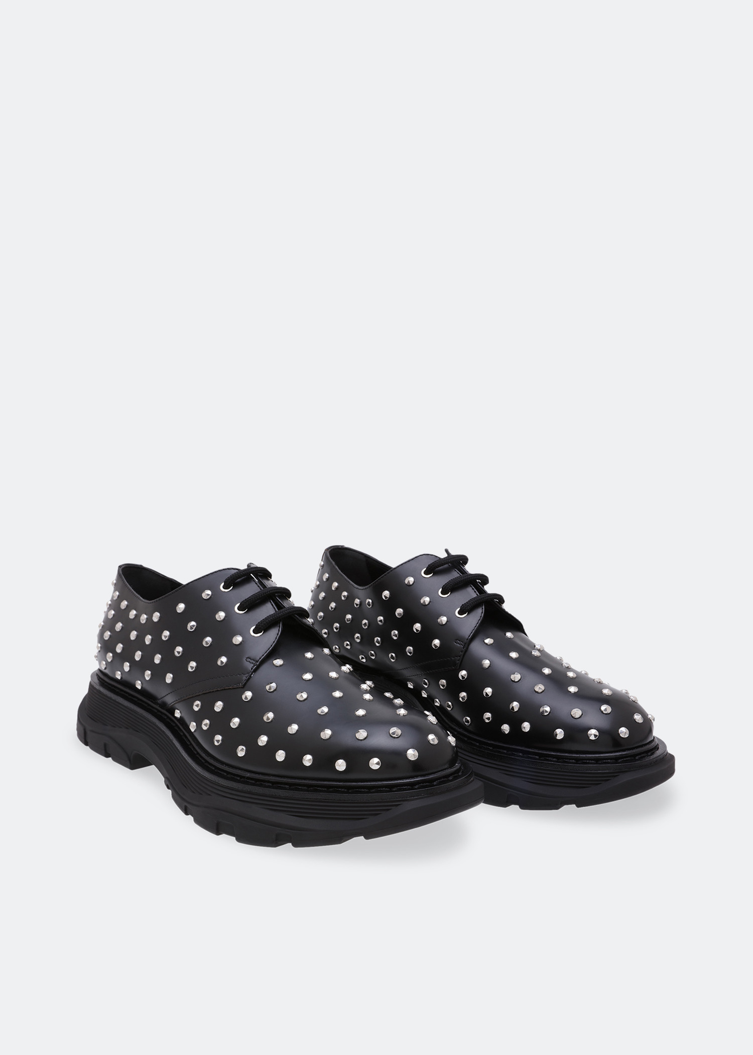 Tread leather Derby shoes, Black