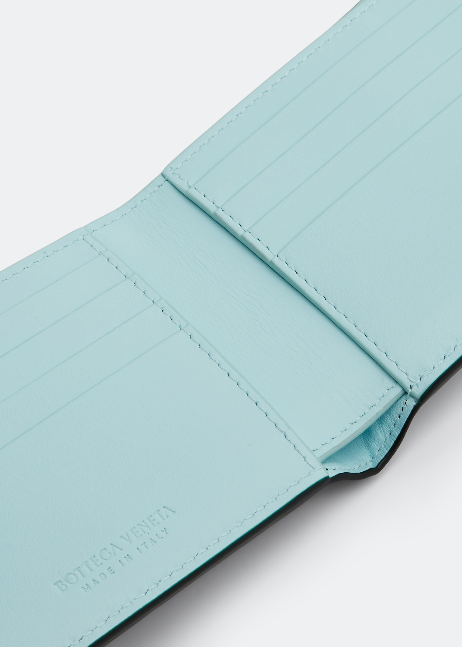 Intrecciato bi-fold wallet, Green