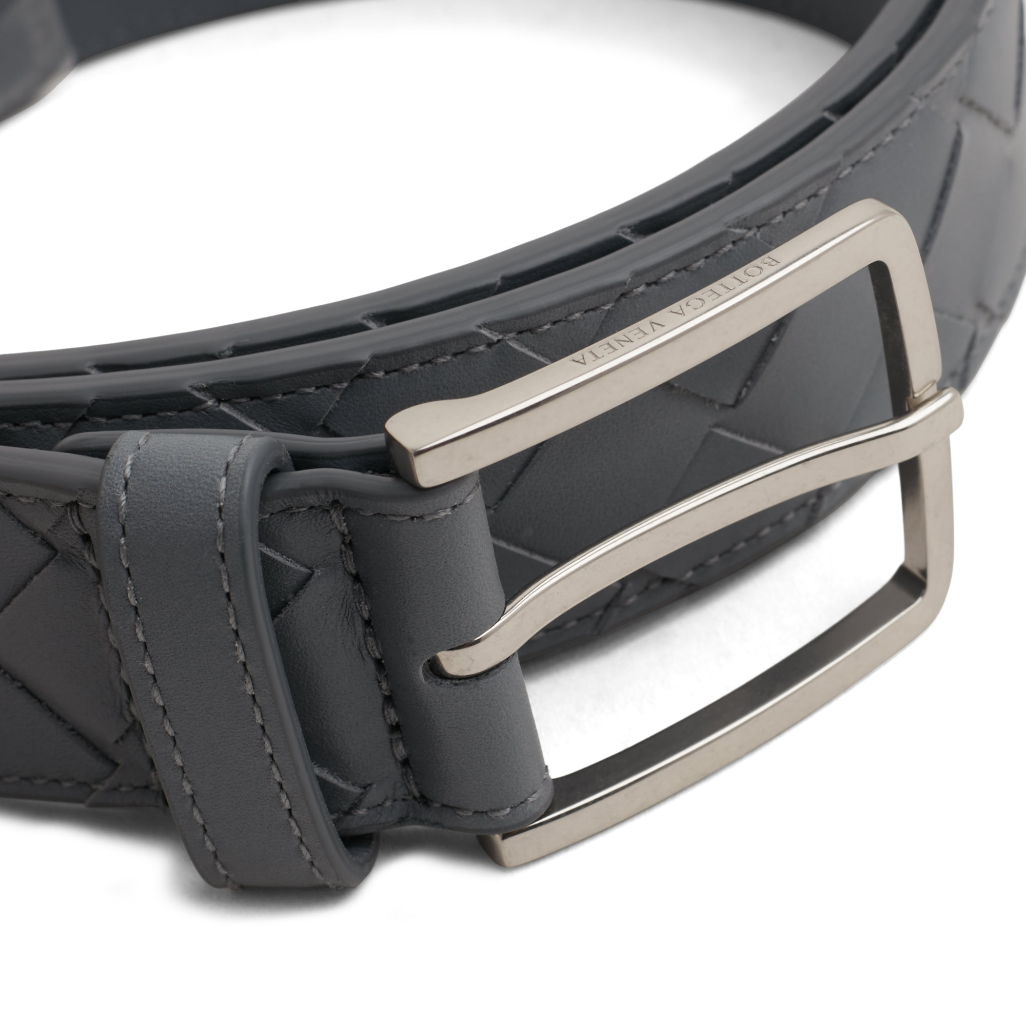 Intrecciato belt, Grey
