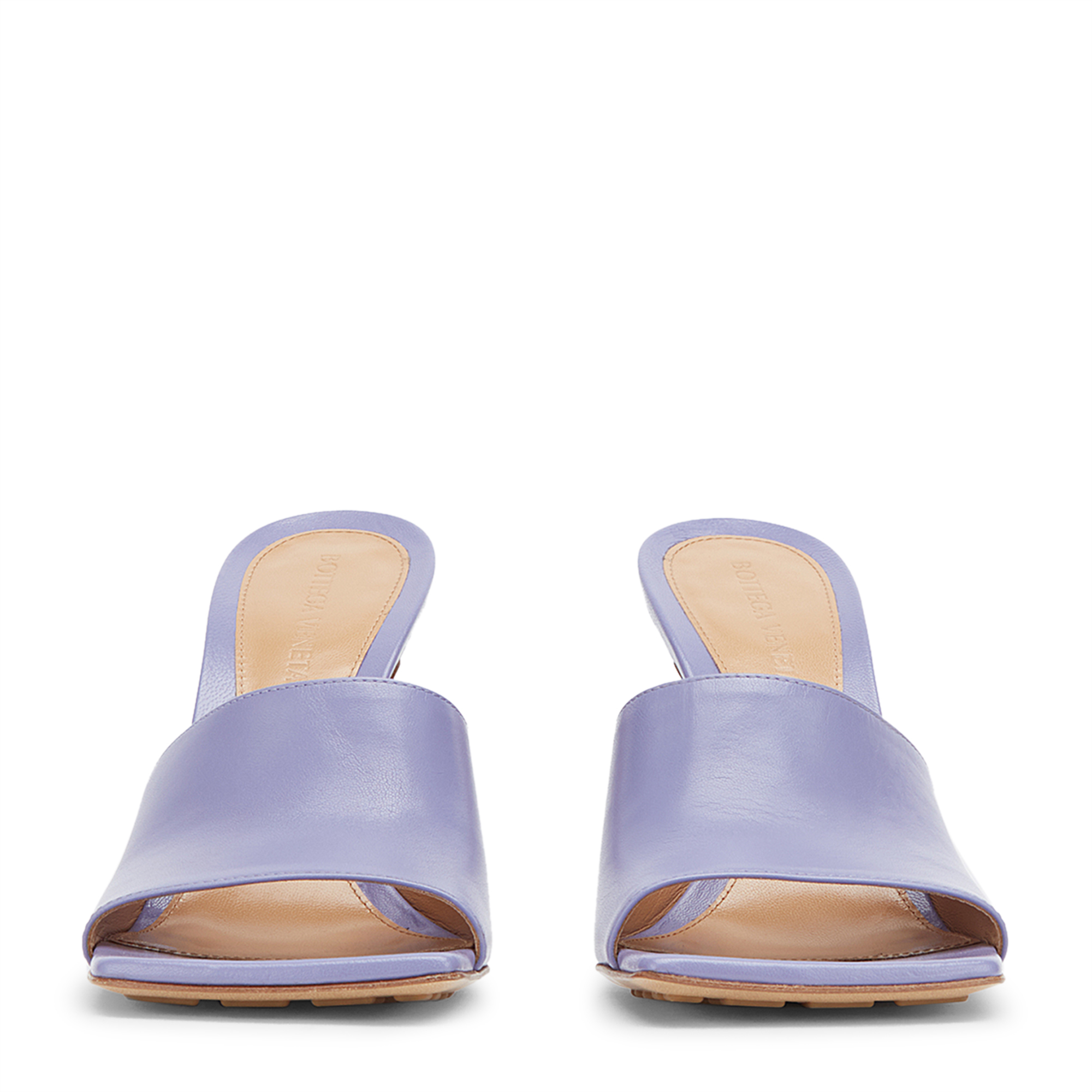 Stretch leather mules, Purple