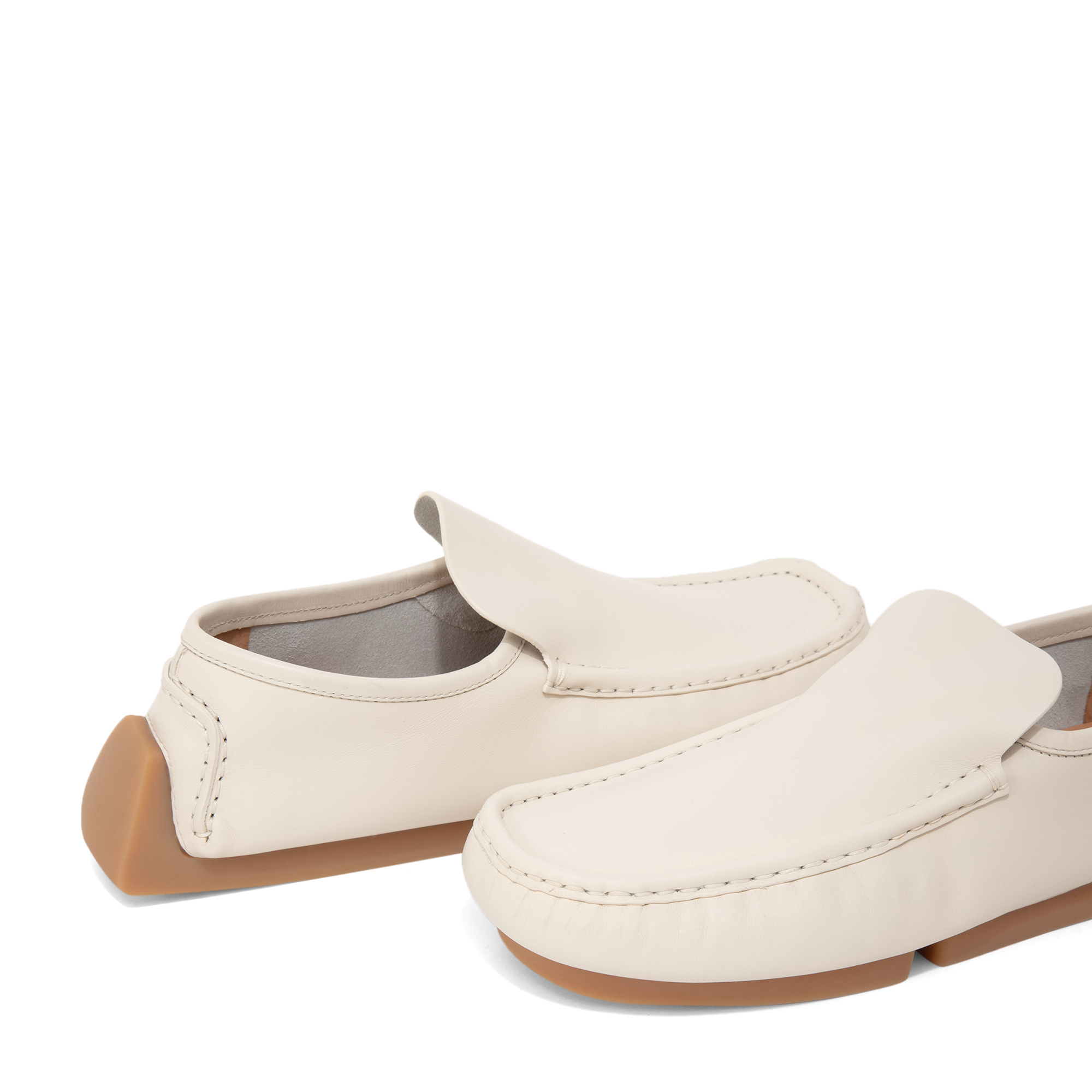 Driver loafers, White