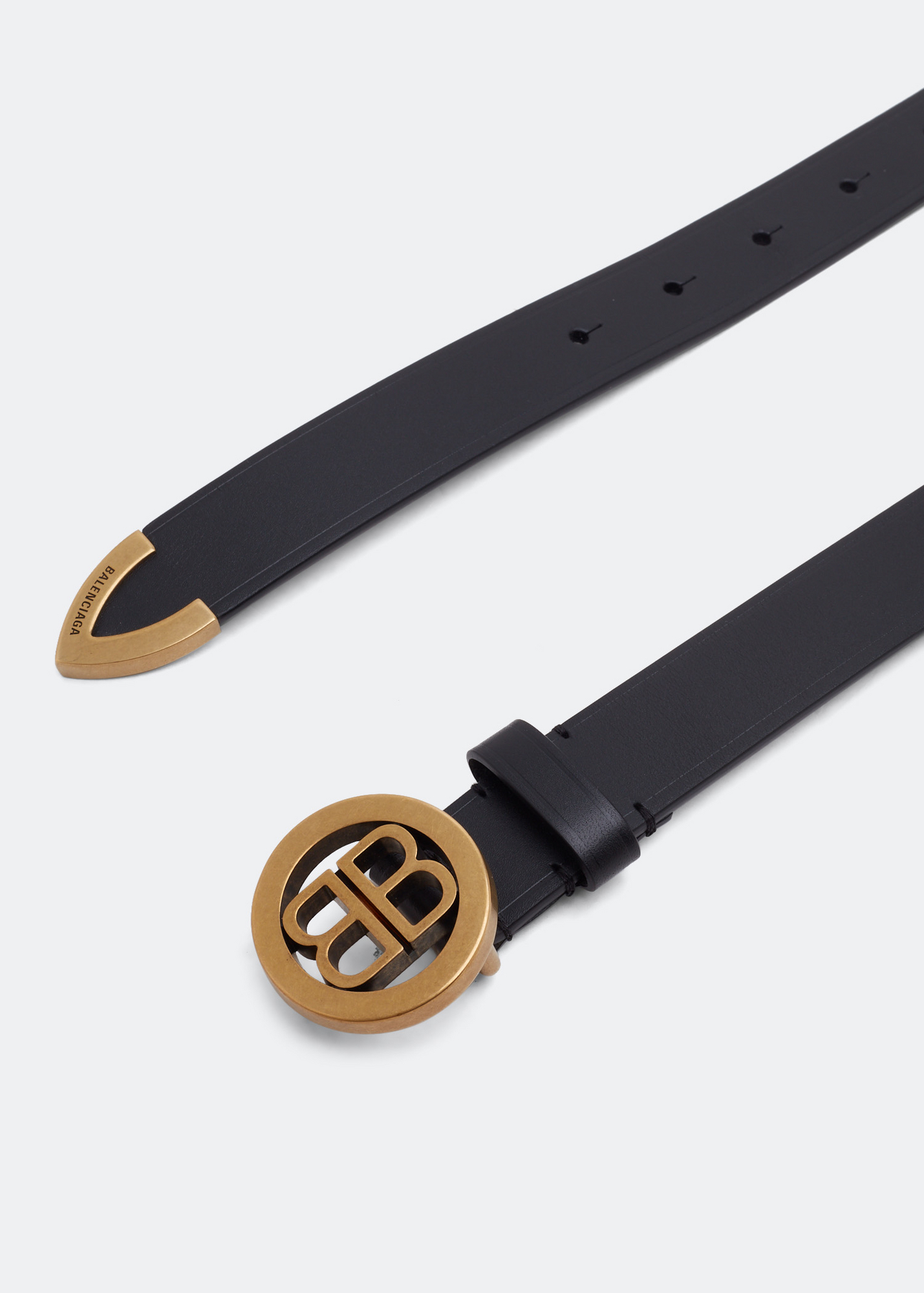 Circled BB logo belt, Black