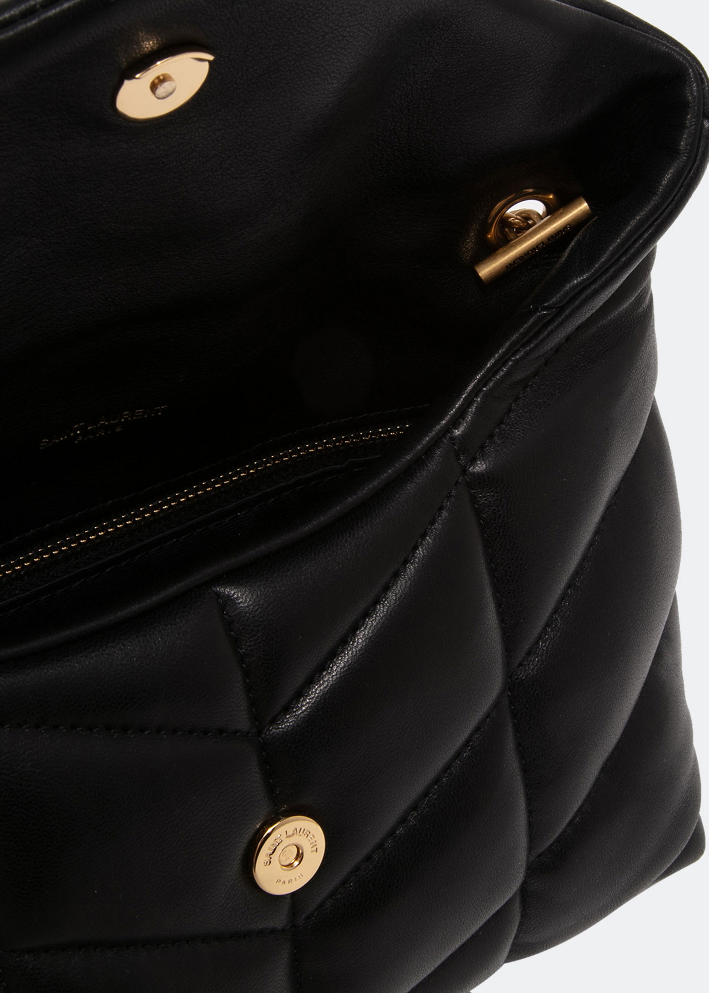 Loulou Puffer chain wallet bag, Black