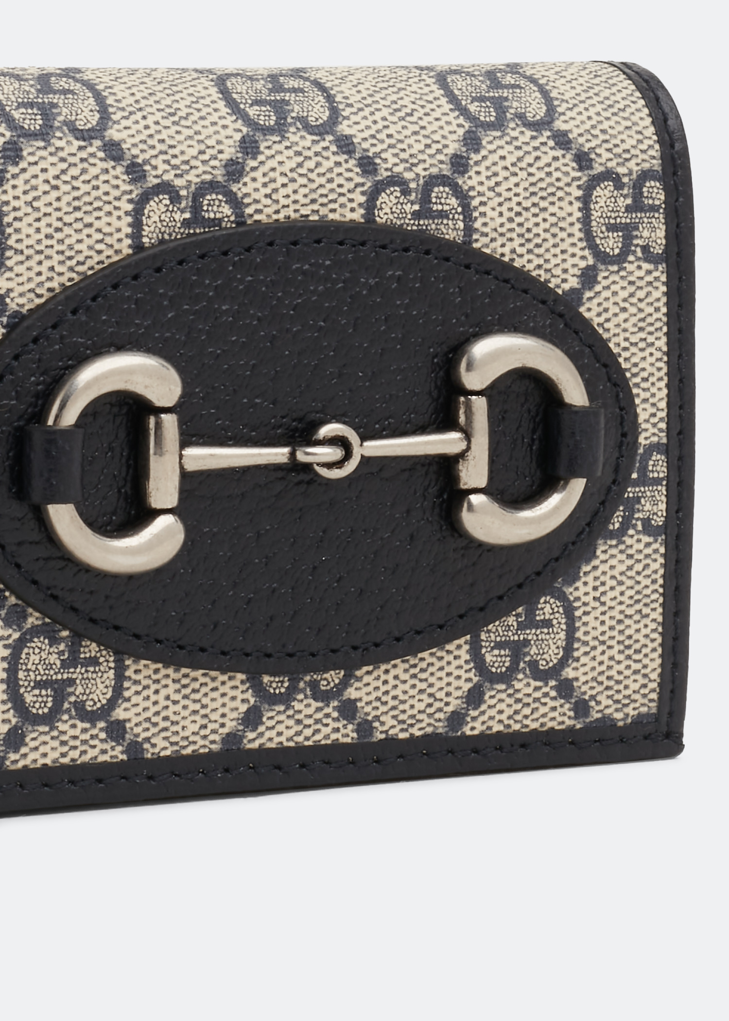 Horsebit 1955 card case wallet, Blue