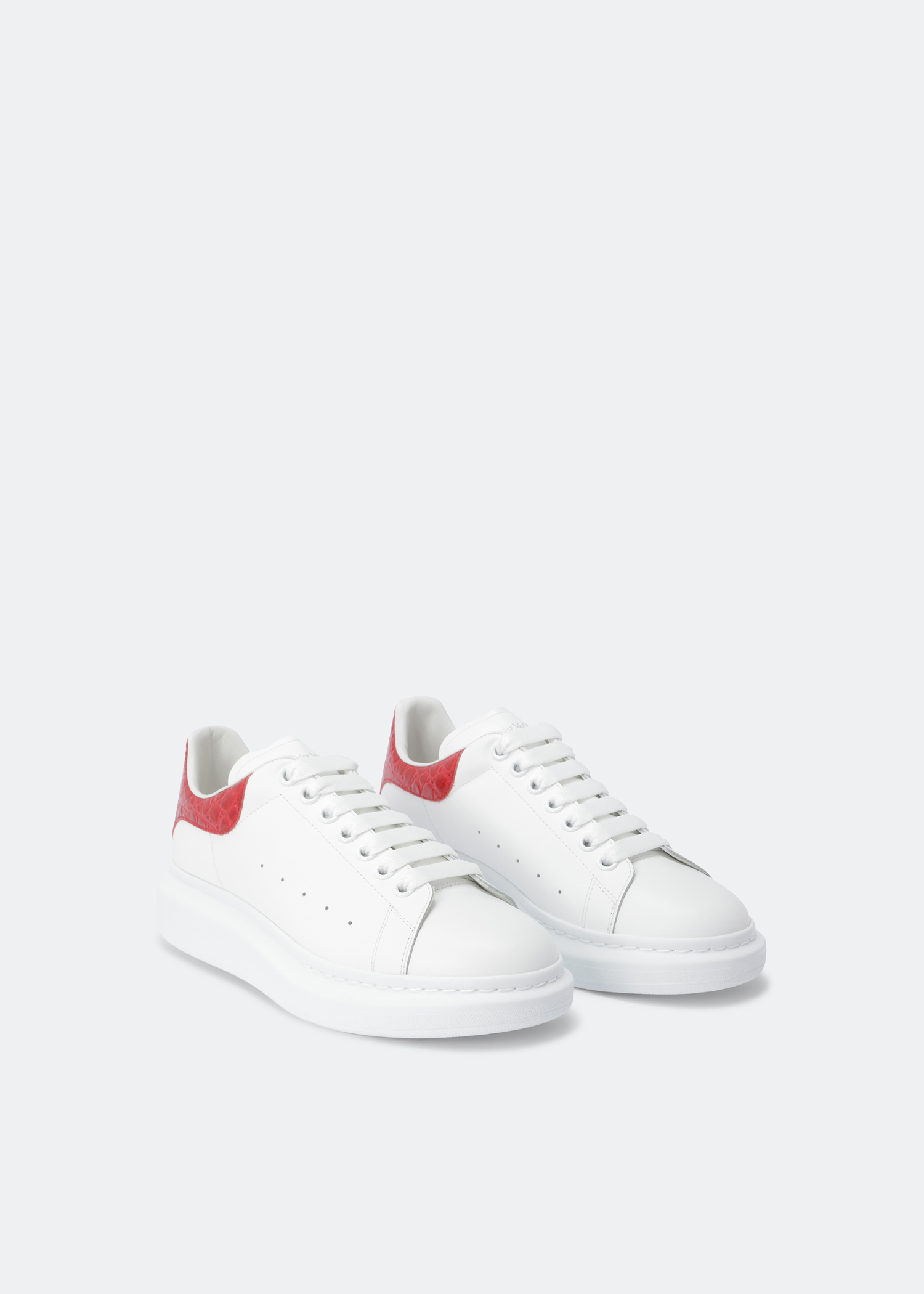 Oversized leather sneakers, White