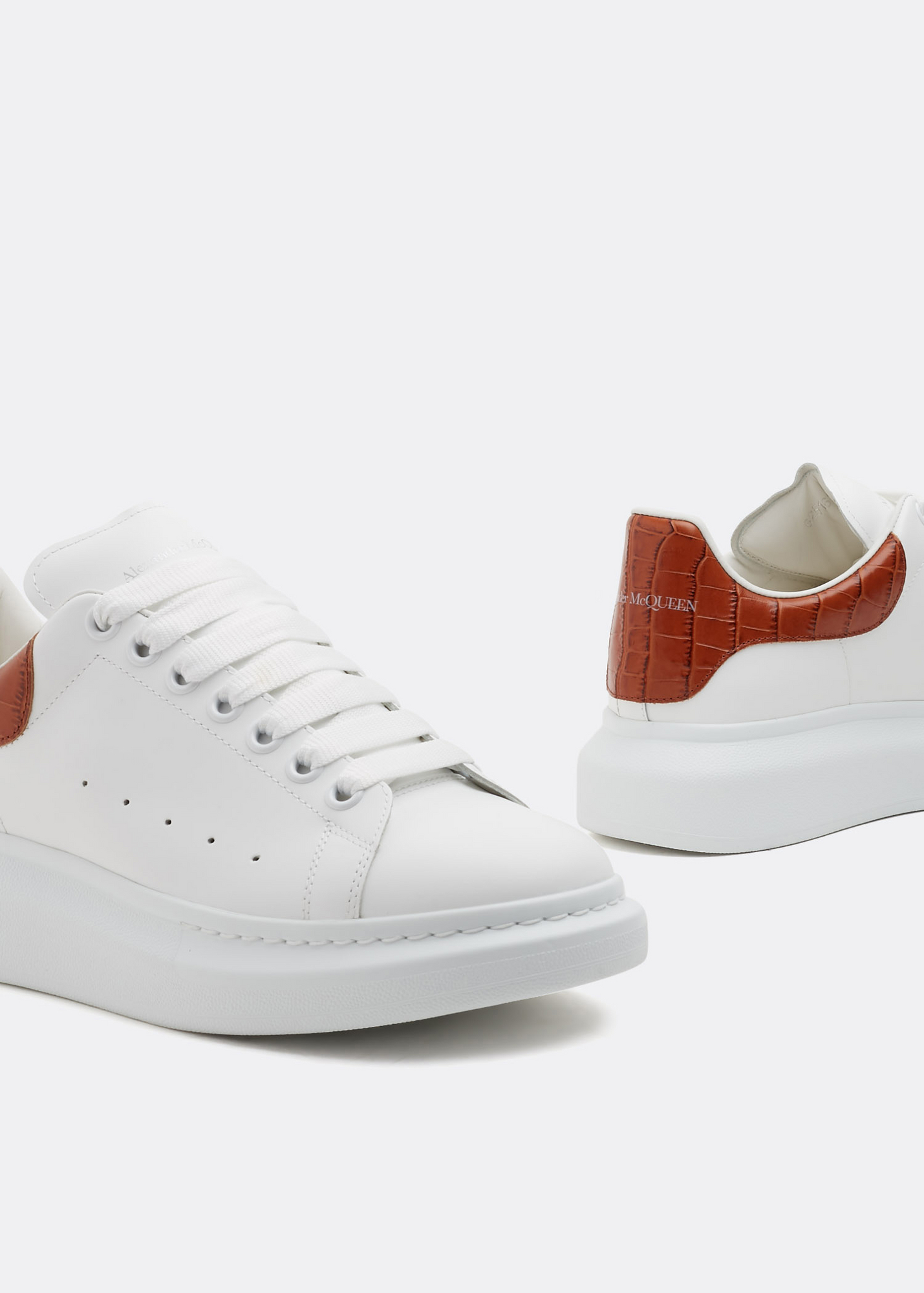 Oversized leather sneakers, White