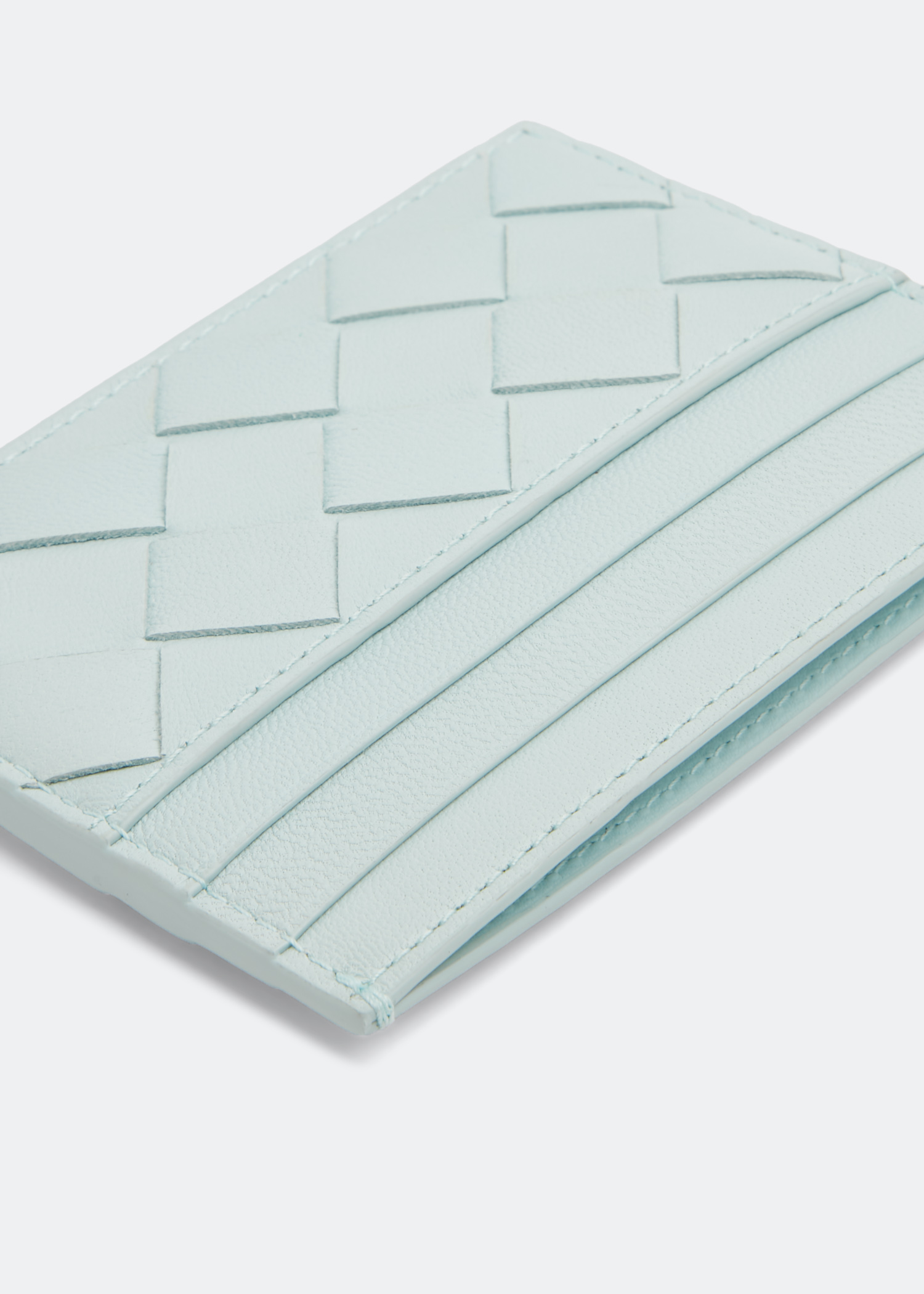 Intrecciato card case, Blue