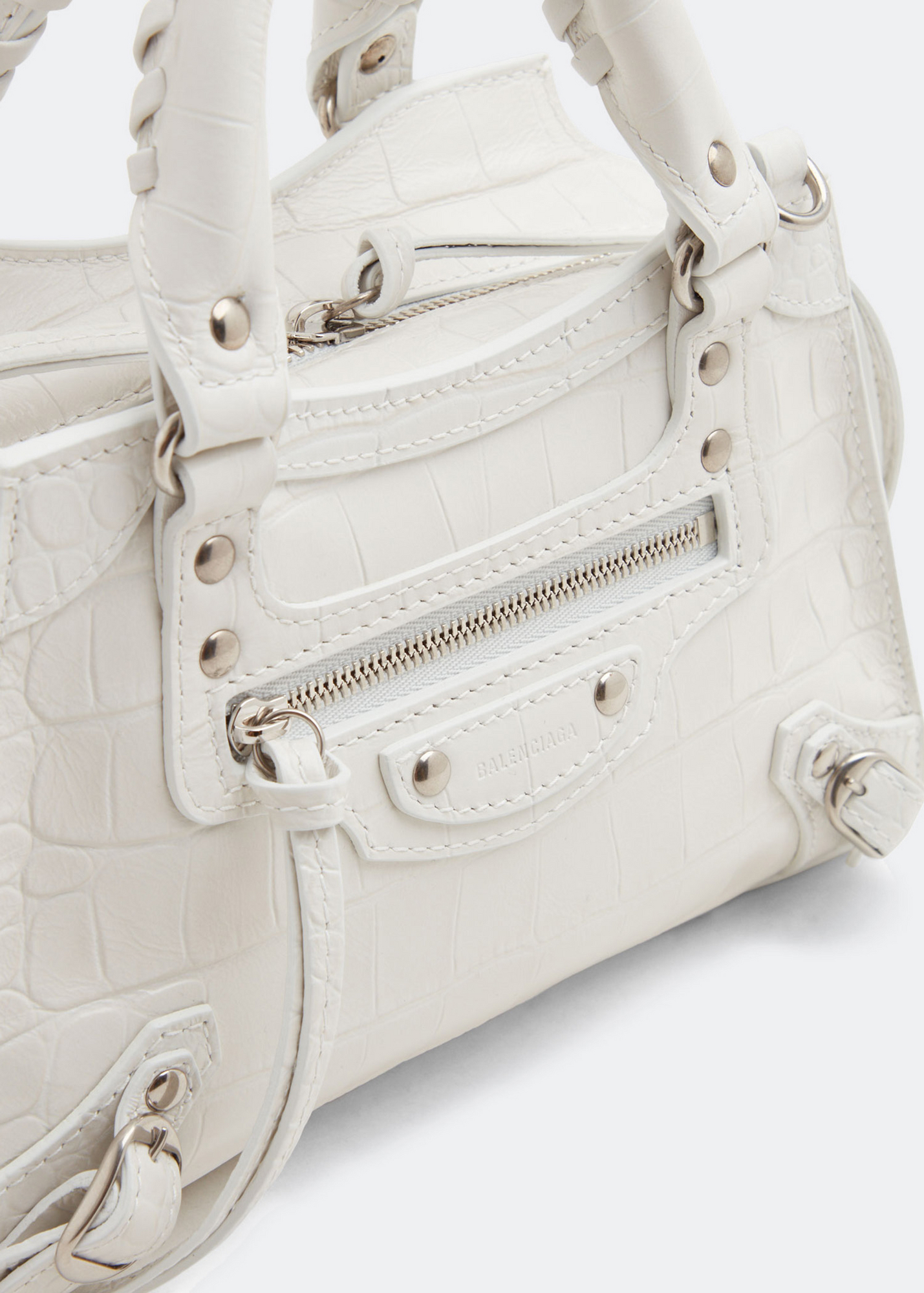 Neo Classic mini top handle bag, White