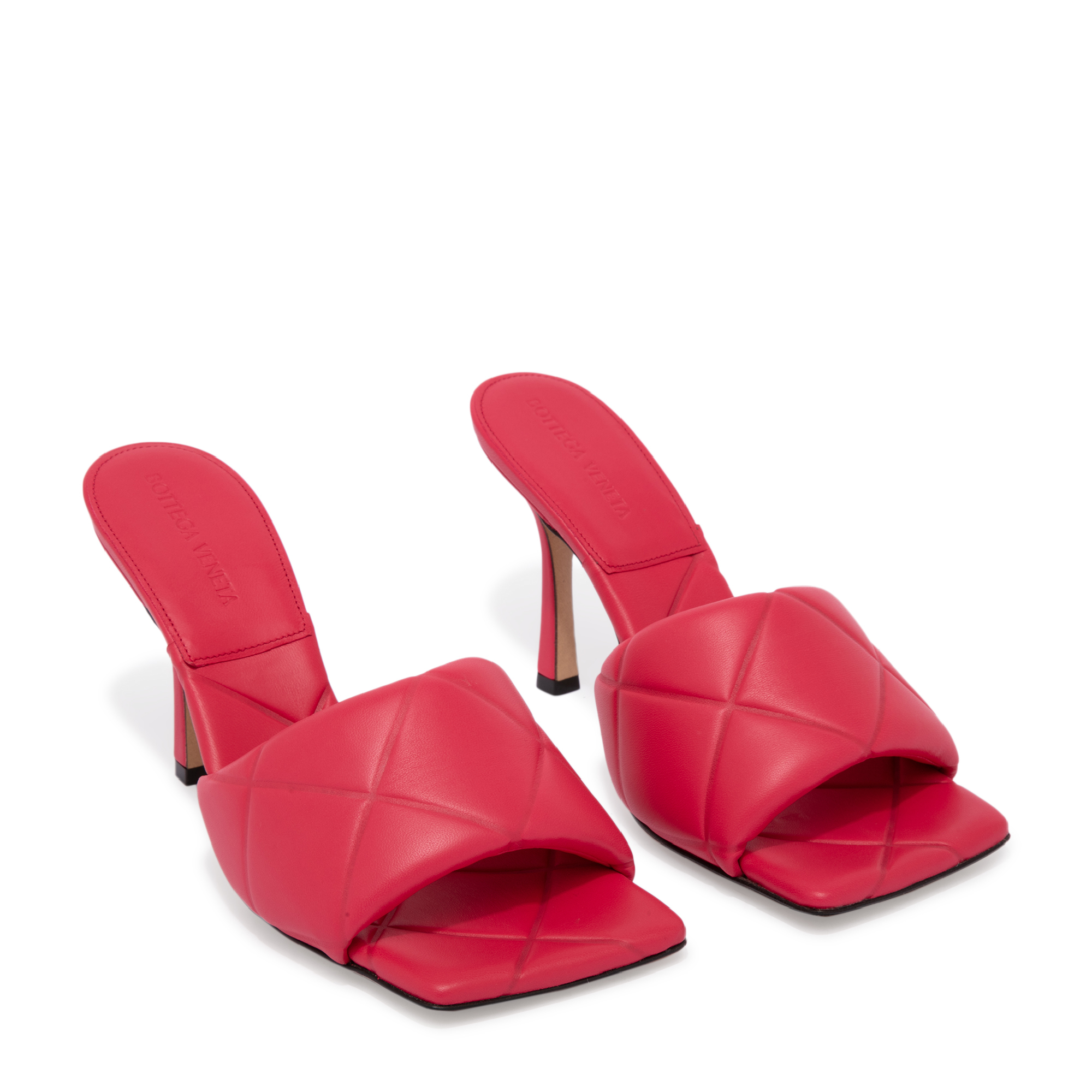 Matelassé padded sandals, Pink