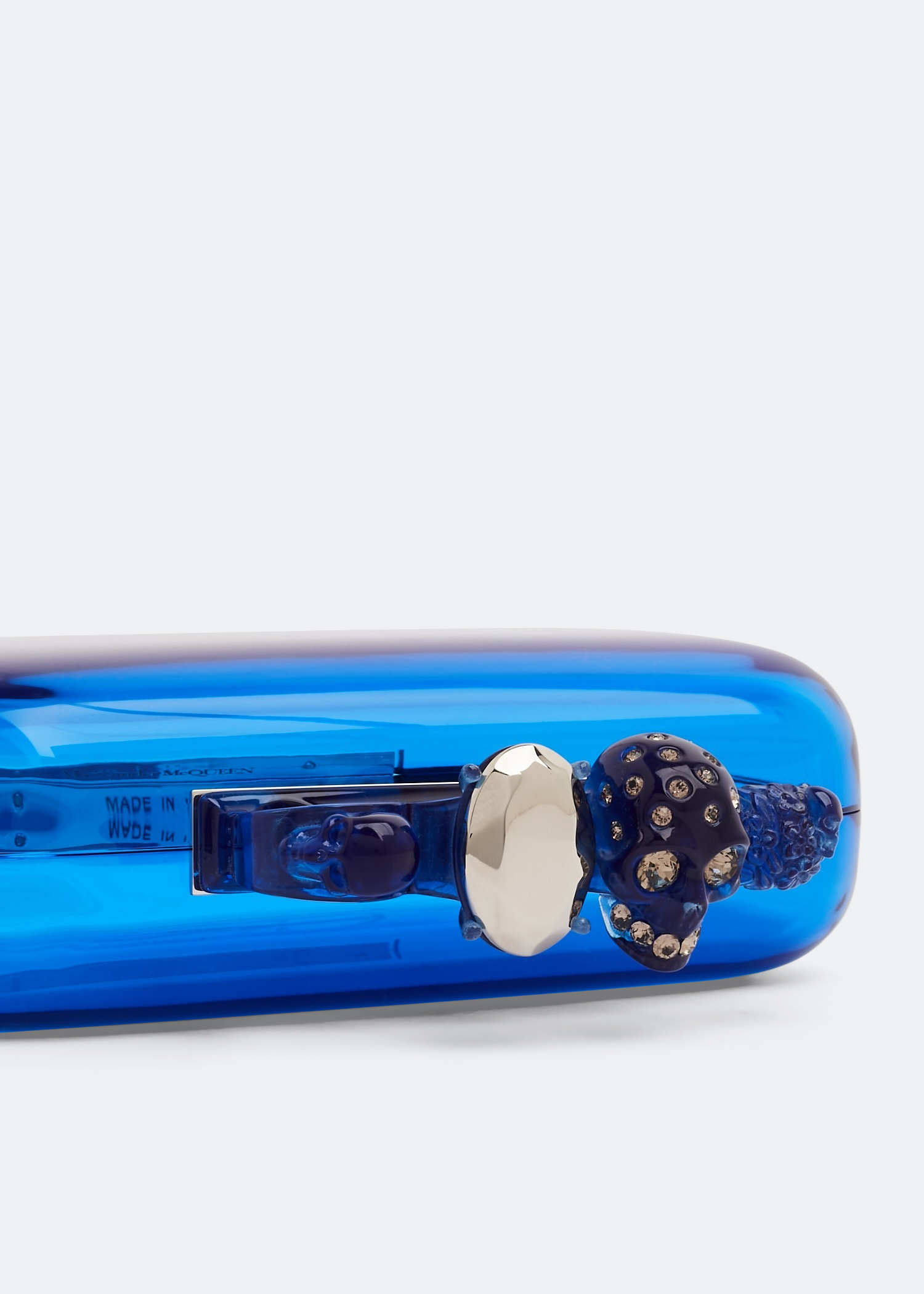 Skull Four Ring clutch, Blue