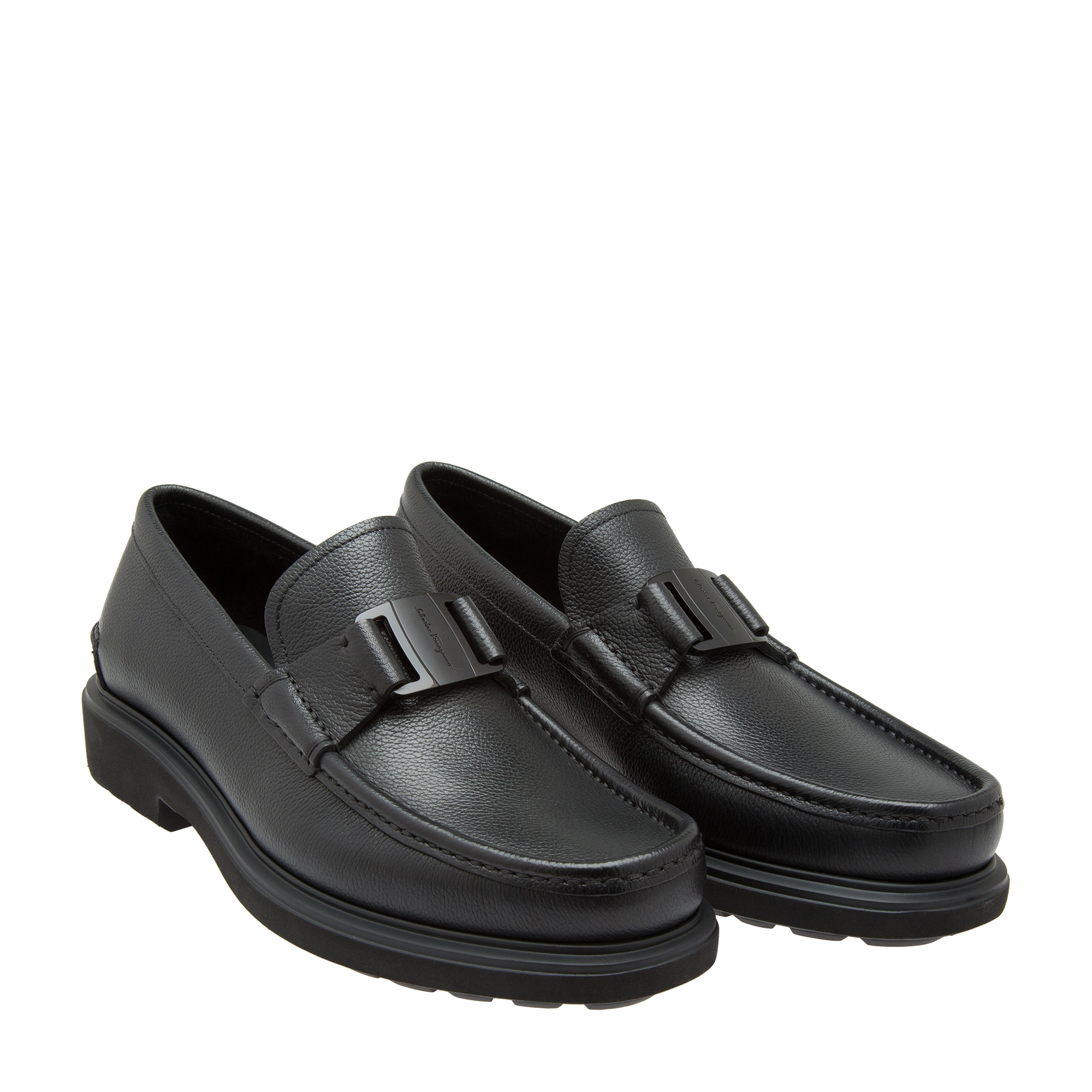 Leather moccasins, Black