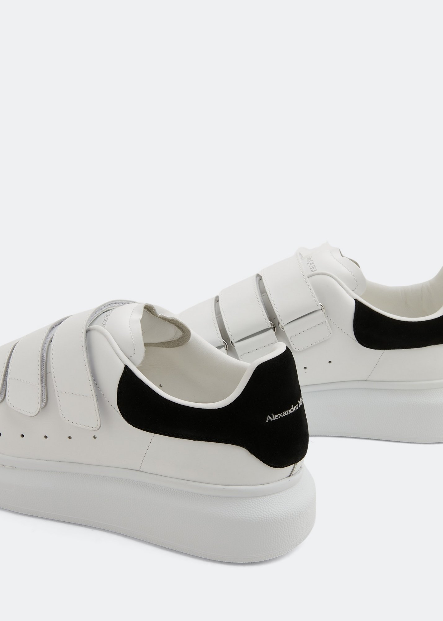 Oversized triple strap sneakers, White