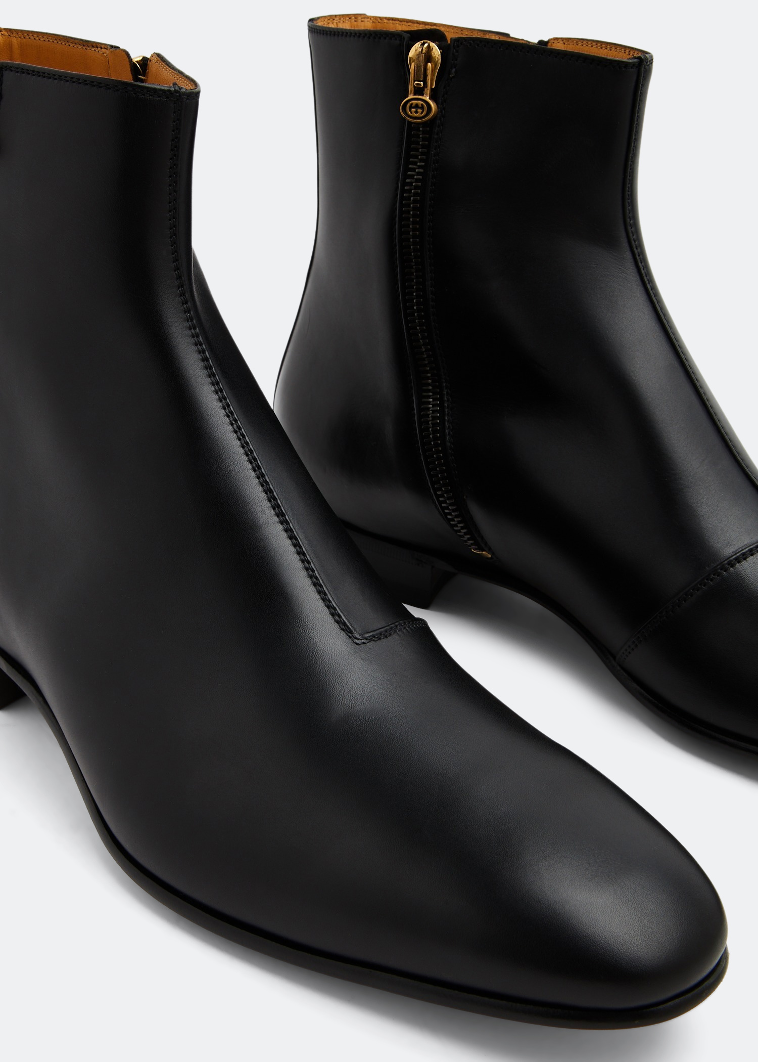 Leather ankle boots, Black