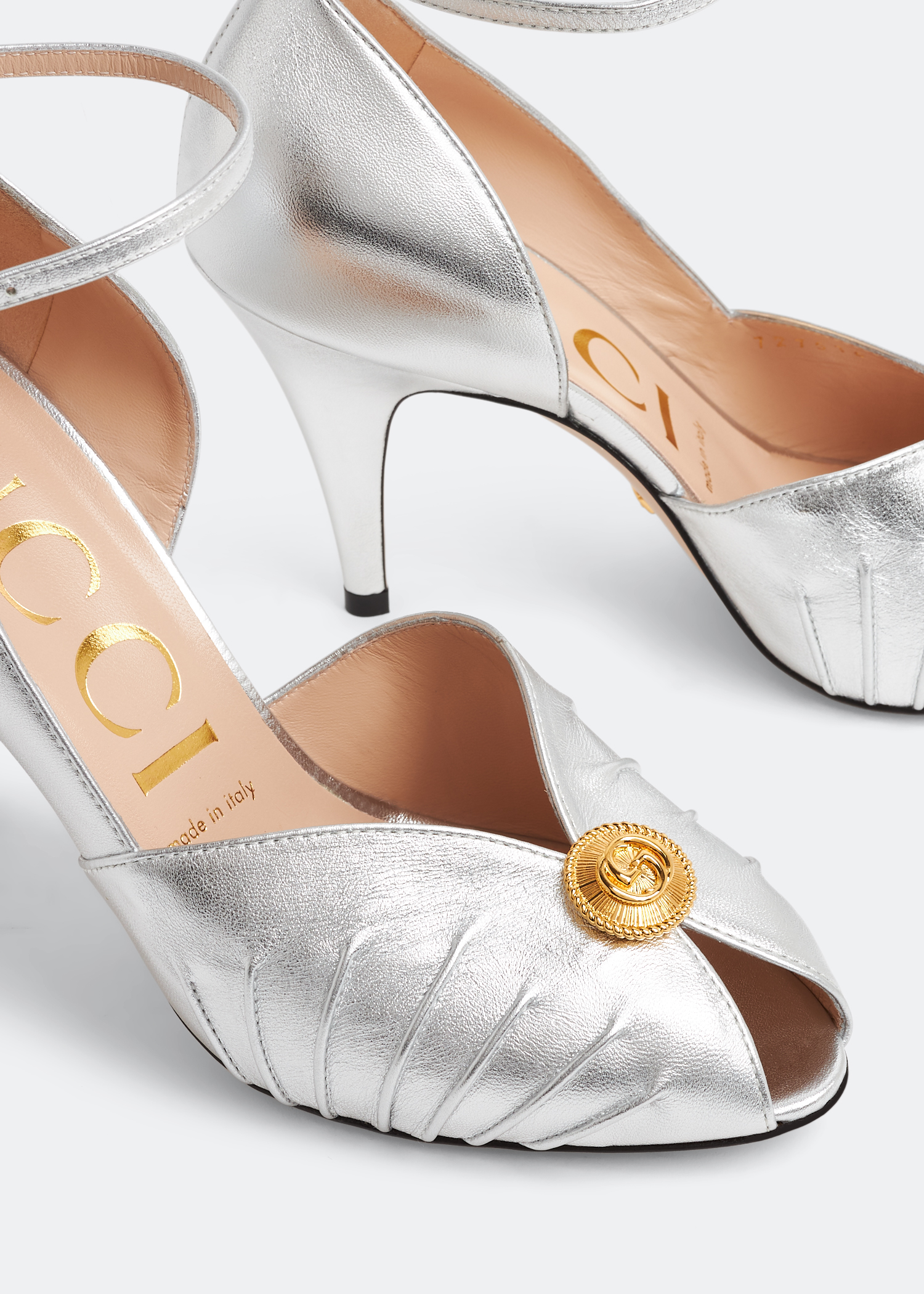 Rose open-toe sandals, Silver