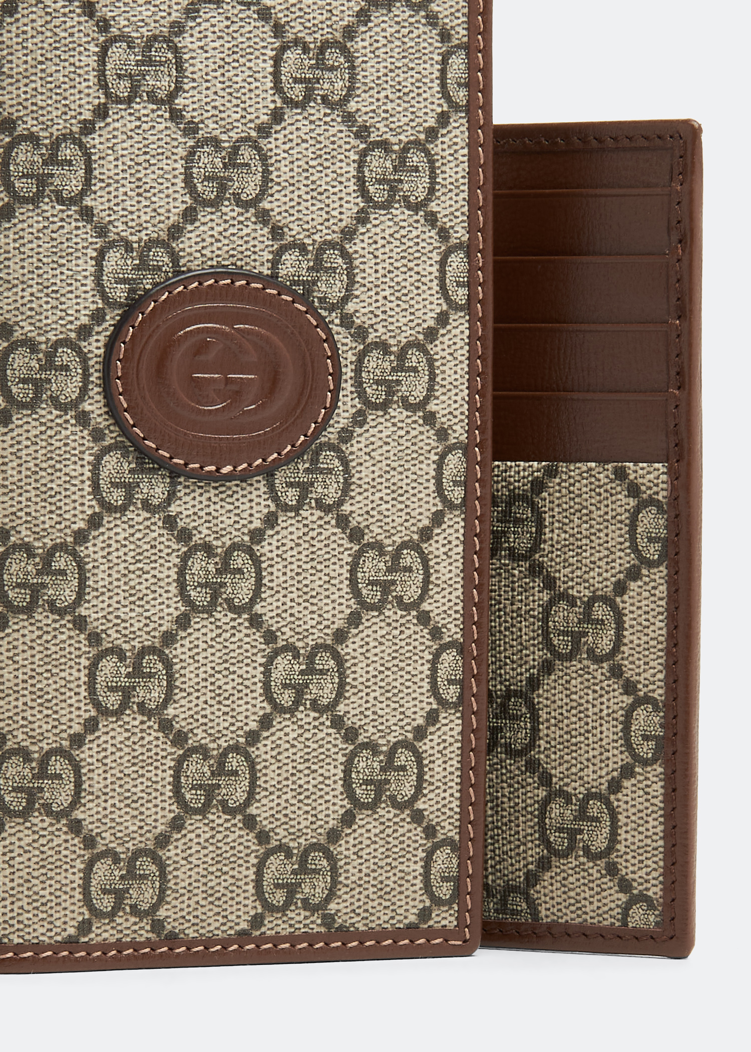 Interlocking G wallet, Brown