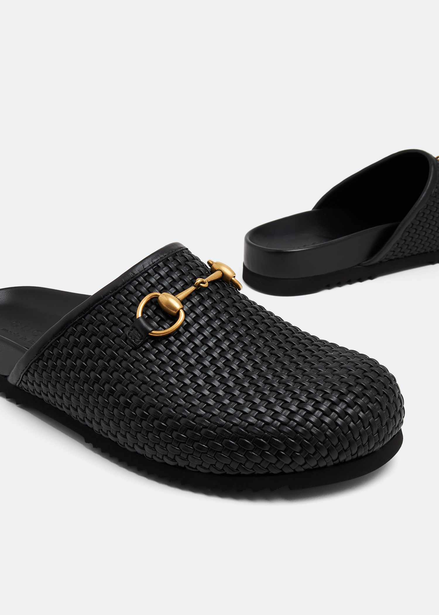 GG Horsebit mules, Black
