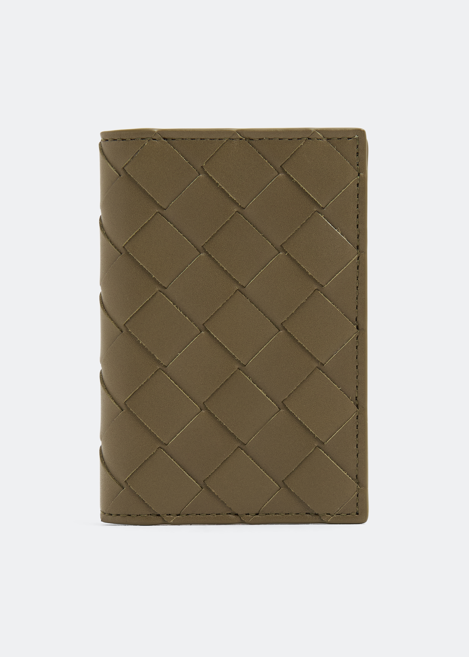 Intrecciato flap card case, Green 
Intrecciato flap card case, Green