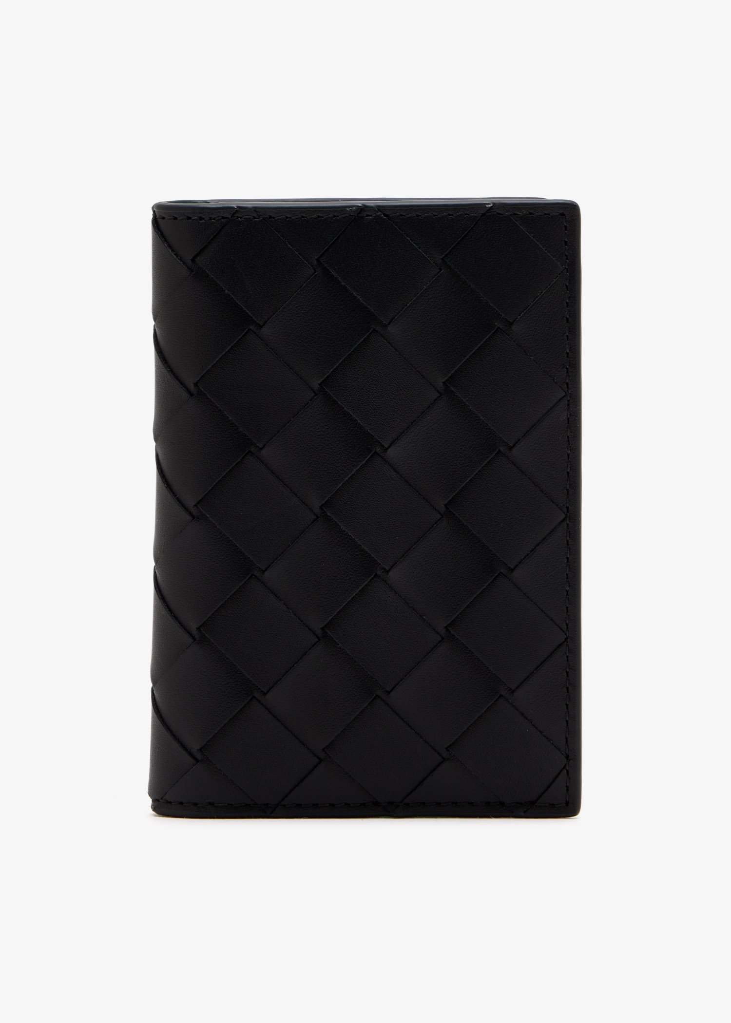 Intrecciato flap card case, Black
Intrecciato flap card case, Black