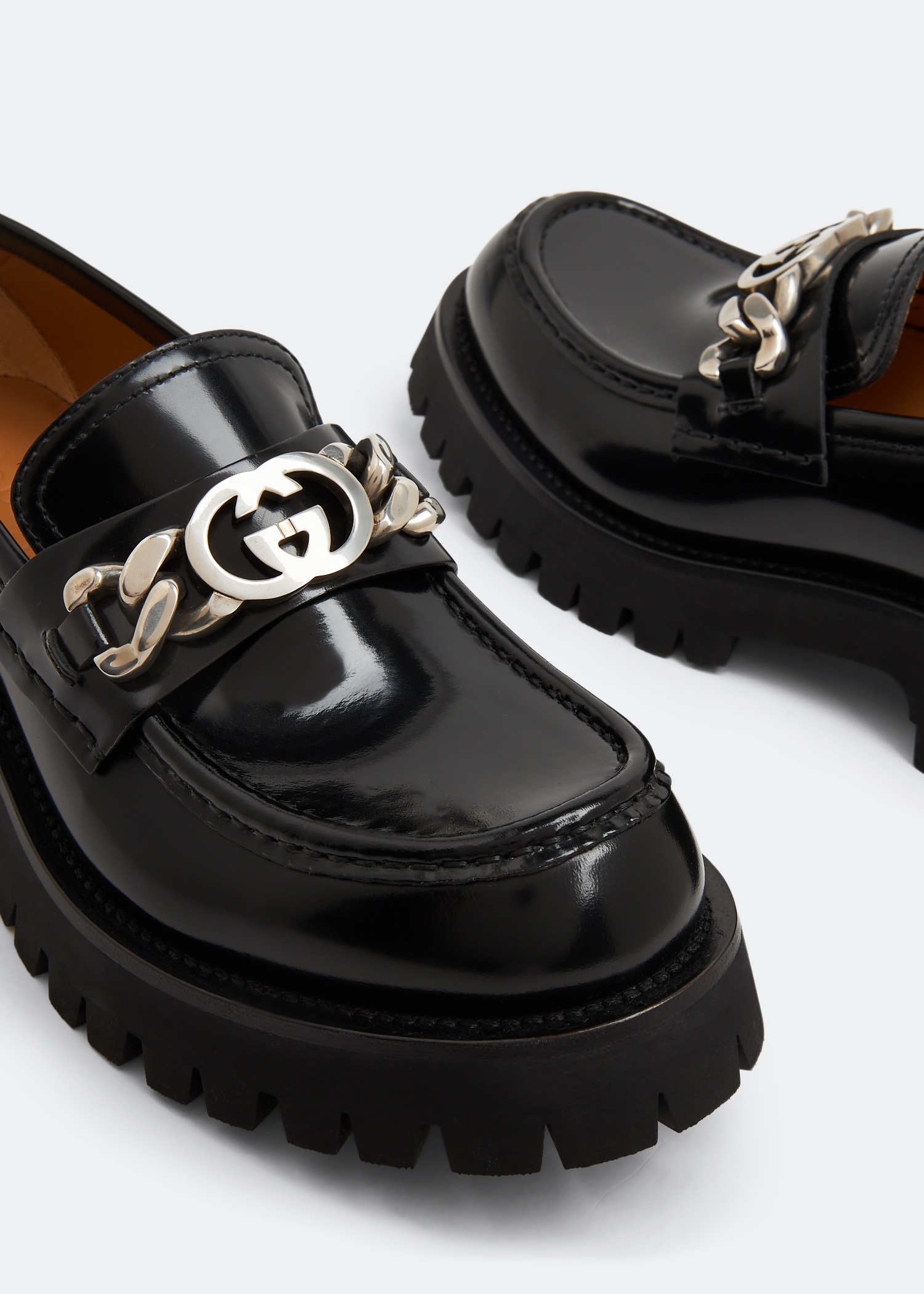 Interlocking G lug sole loafers, Black