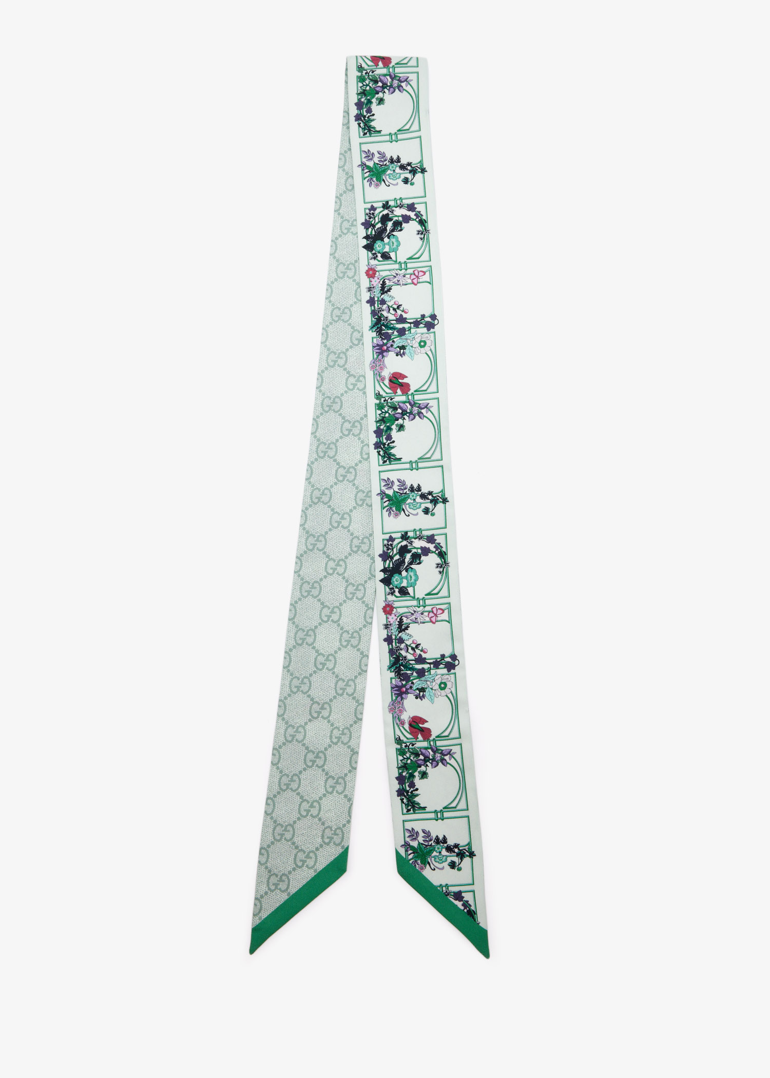 Printed silk twill ribbon, Green
Printed silk twill ribbon, Green