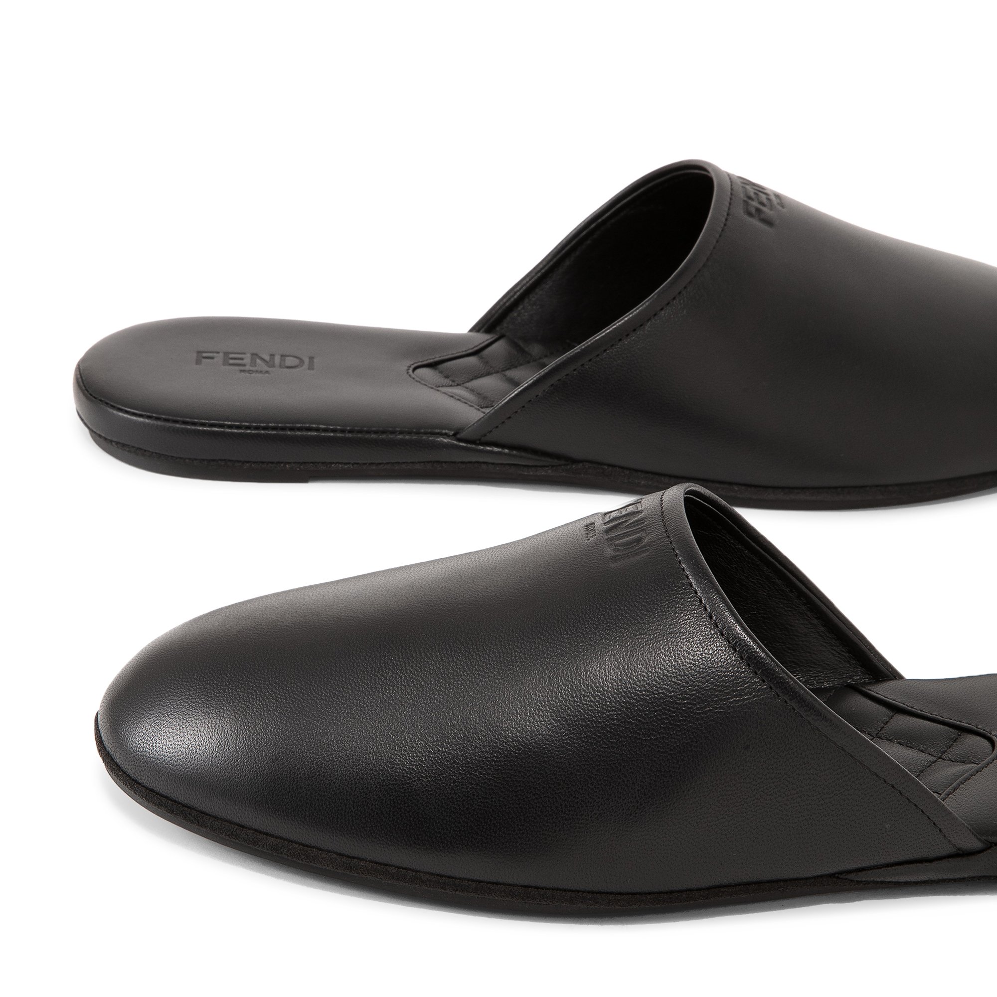 Nappa leather slippers, Black