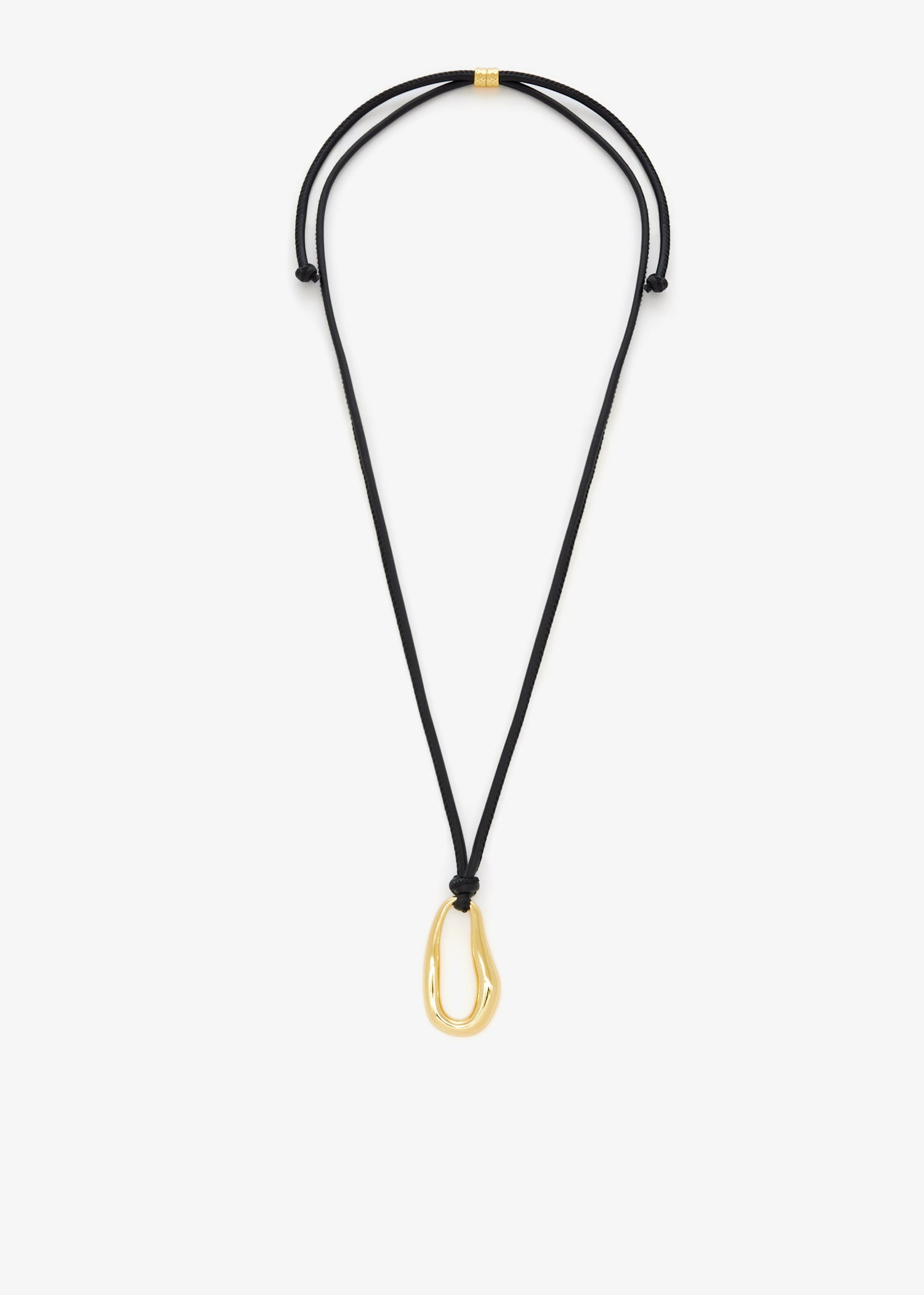 Sculpted Link leather pendant necklace, Black
Sculpted Link leather pendant necklace, Black