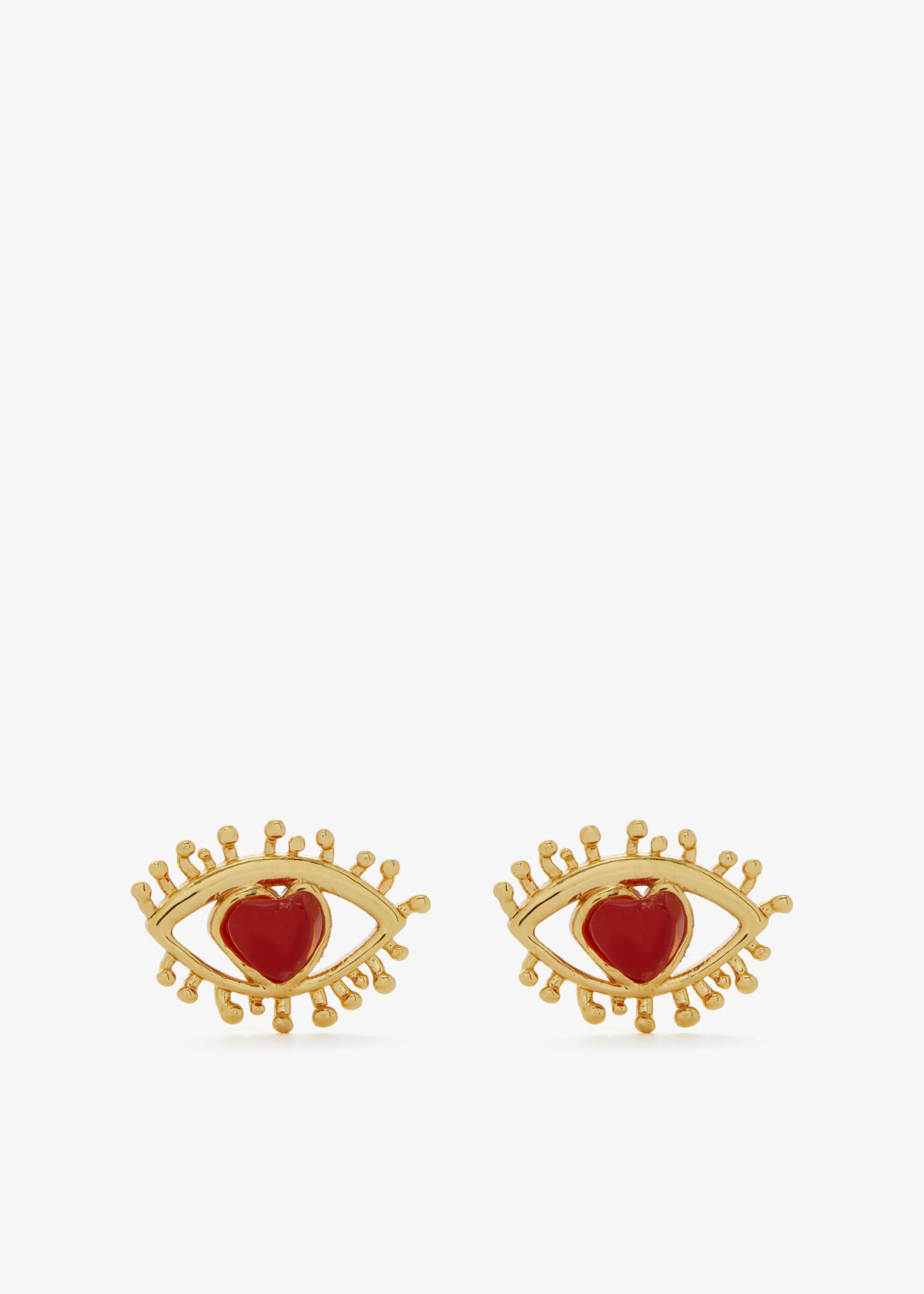 Carnelian Eye Heart stud earrings, Gold
Carnelian Eye Heart stud earrings, Gold