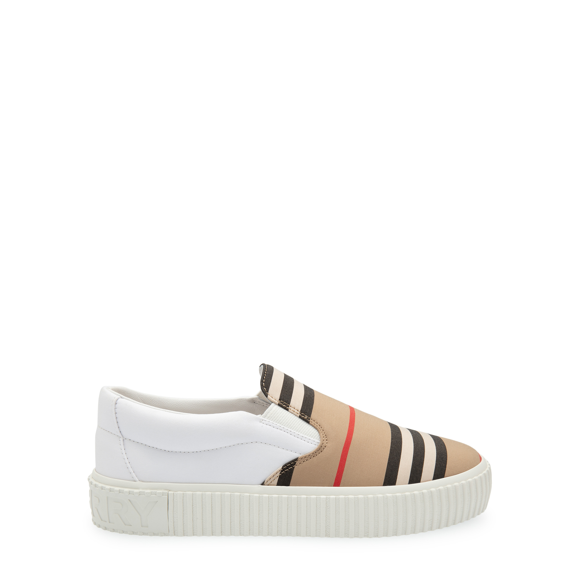 Icon stripe slip-on sneakers, Beige