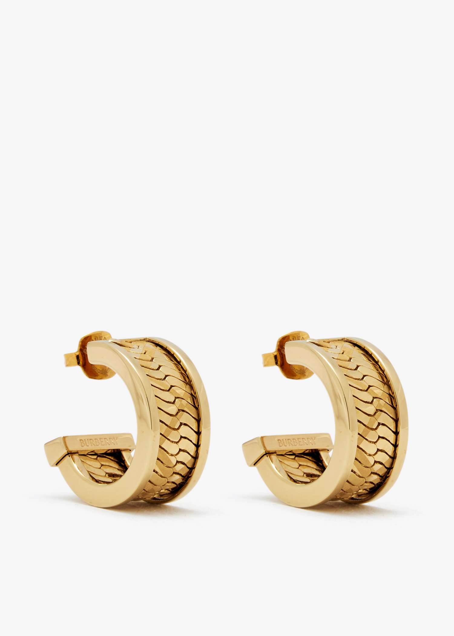 Engraved Check hoop earrings, Gold
Engraved Check hoop earrings, Gold