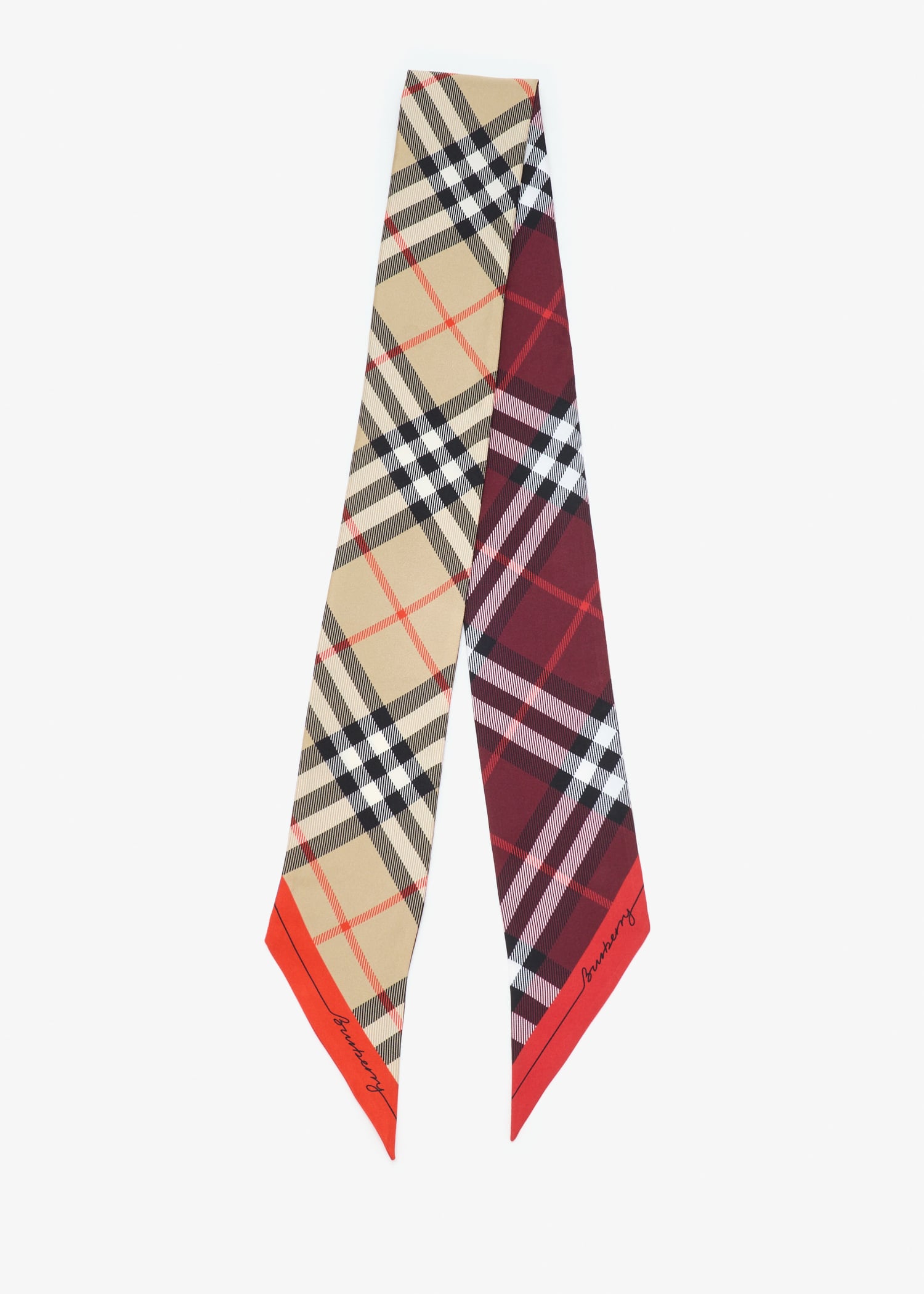 Skinny Contrast Check silk scarf, Printed
Skinny Contrast Check silk scarf, Printed