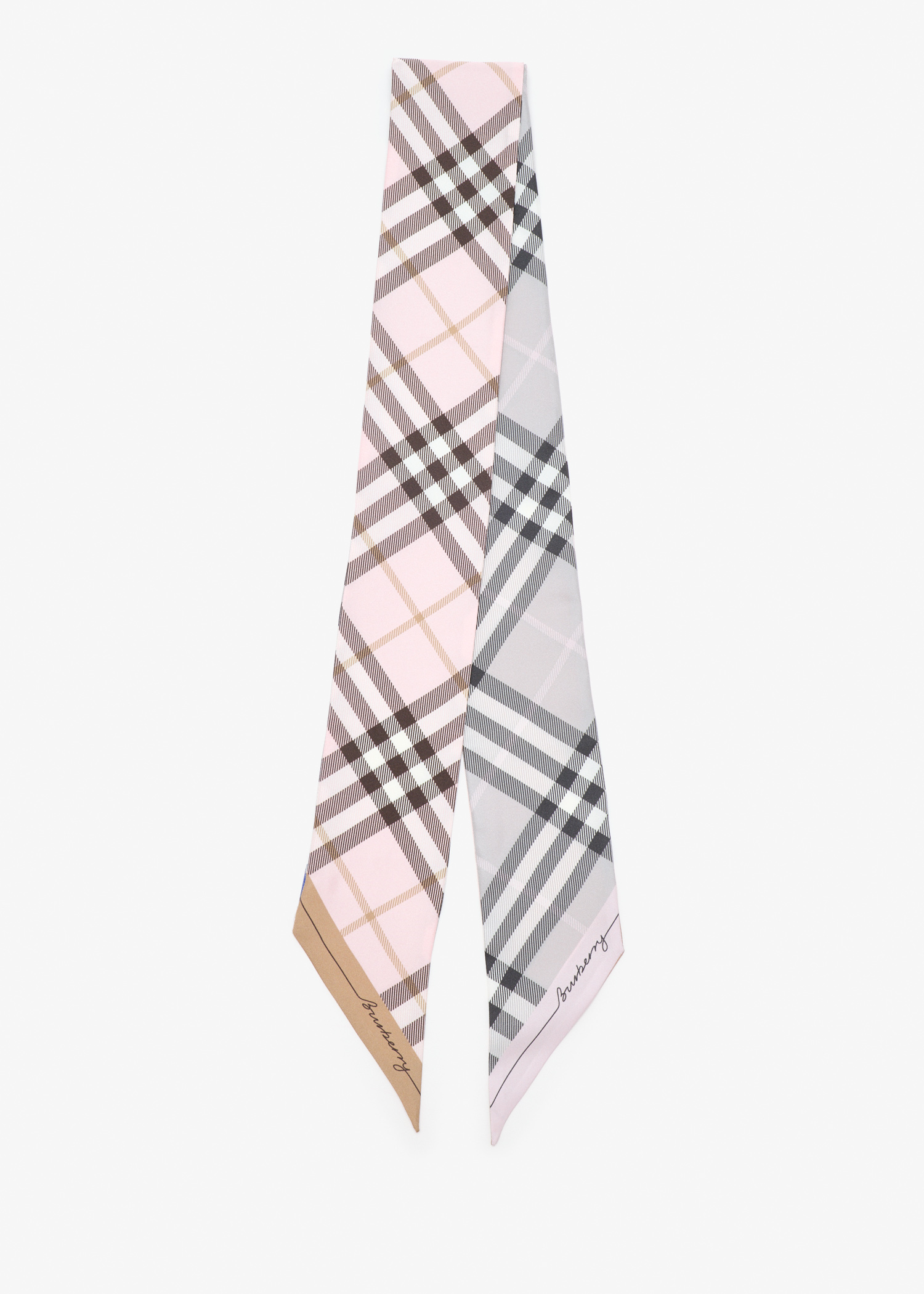 Skinny Contrast Check silk scarf, Printed
Skinny Contrast Check silk scarf, Printed