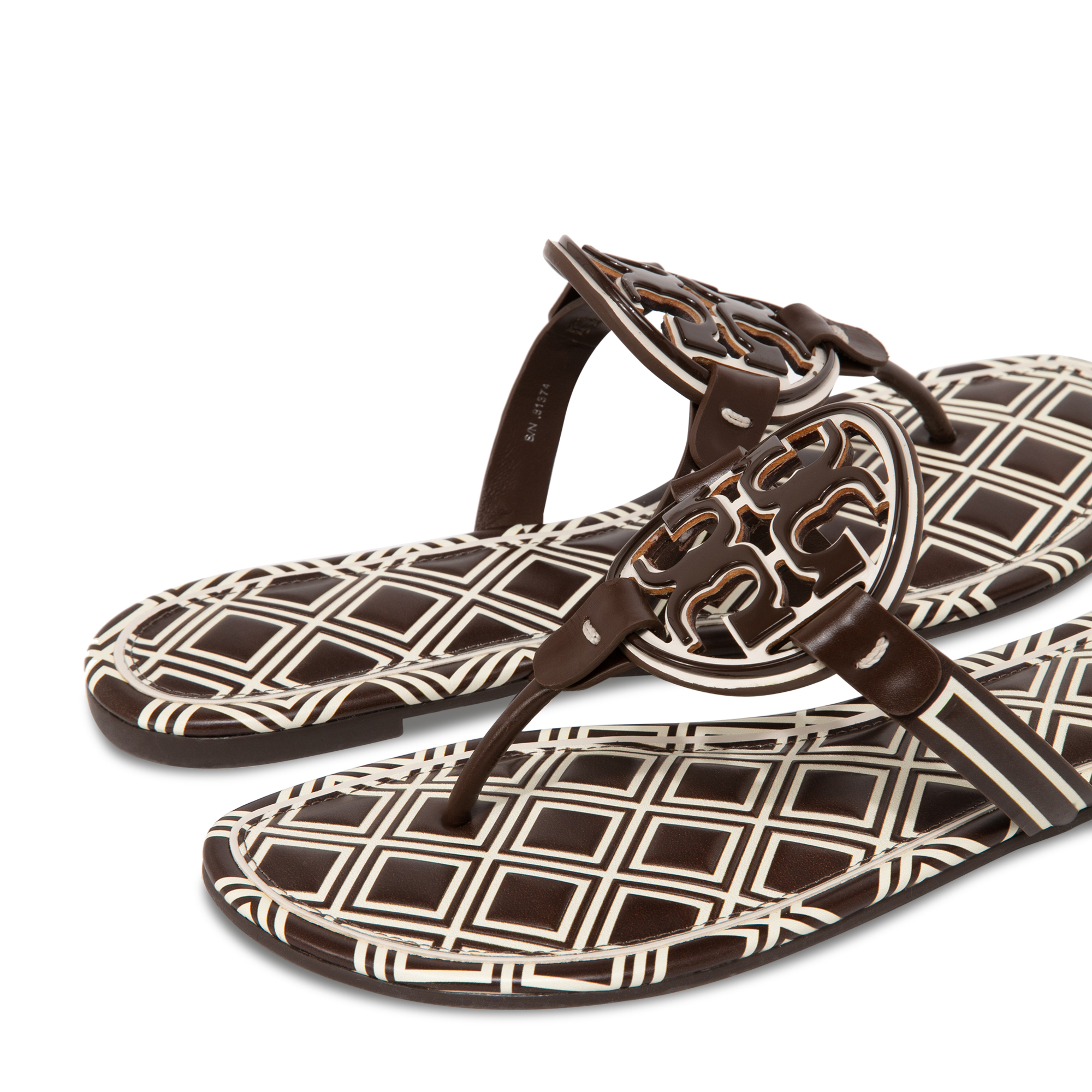 Miller metal-logo sandals, Brown