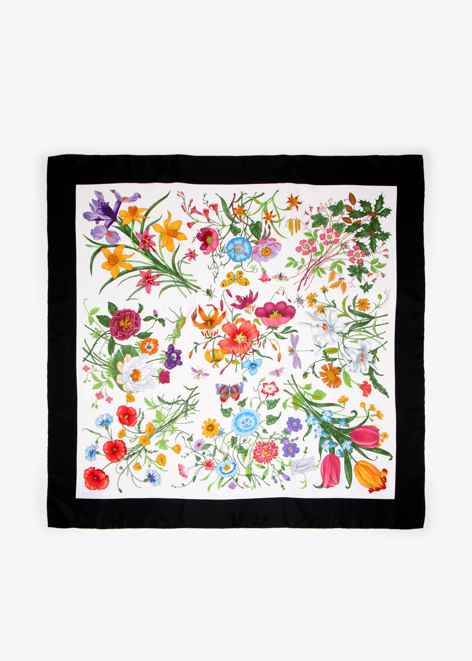 Flora print silk carré scarf, Printed
Flora print silk carré scarf, Printed